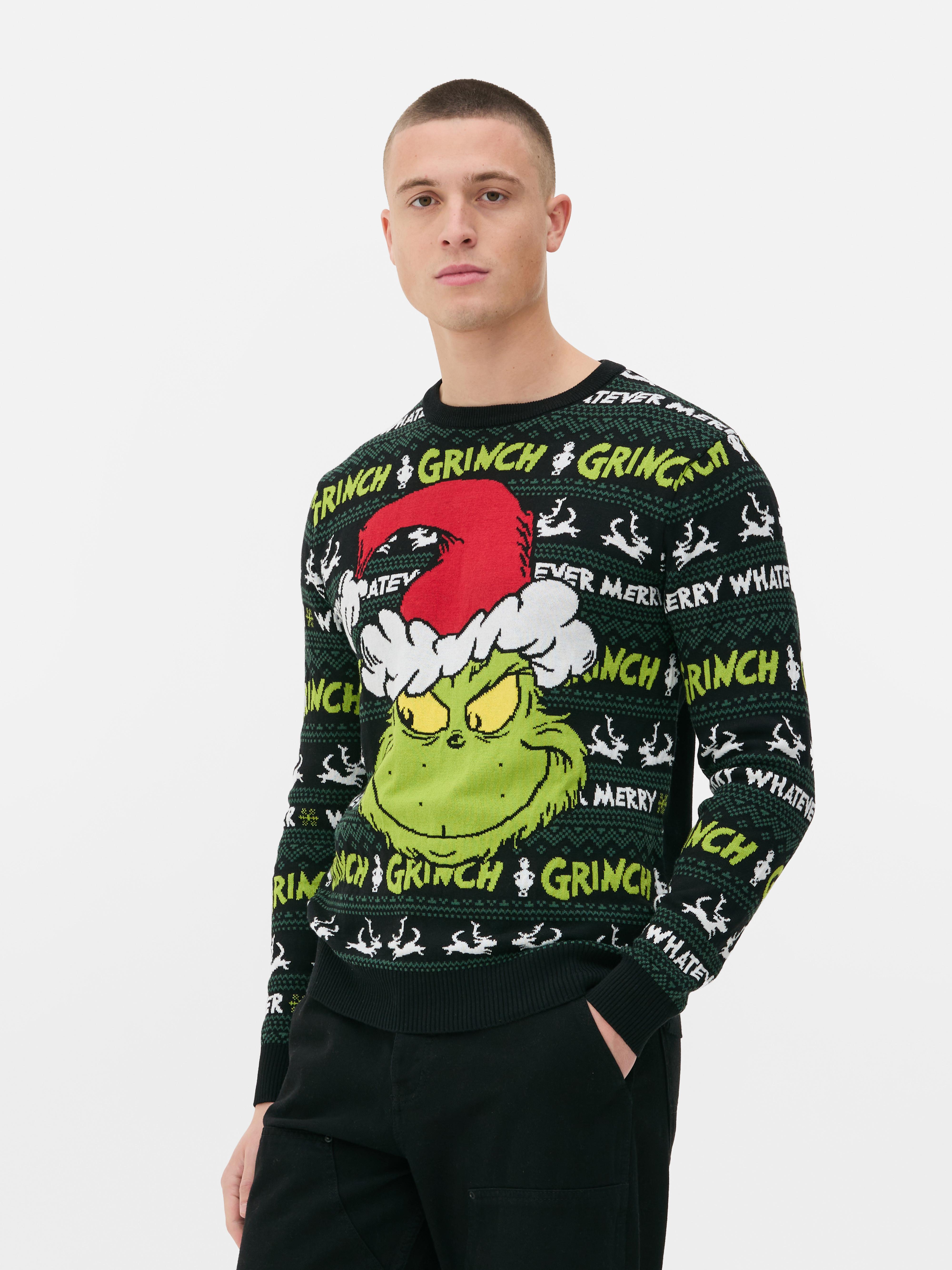 Mens Black Men s The Grinch Christmas Jumper Primark