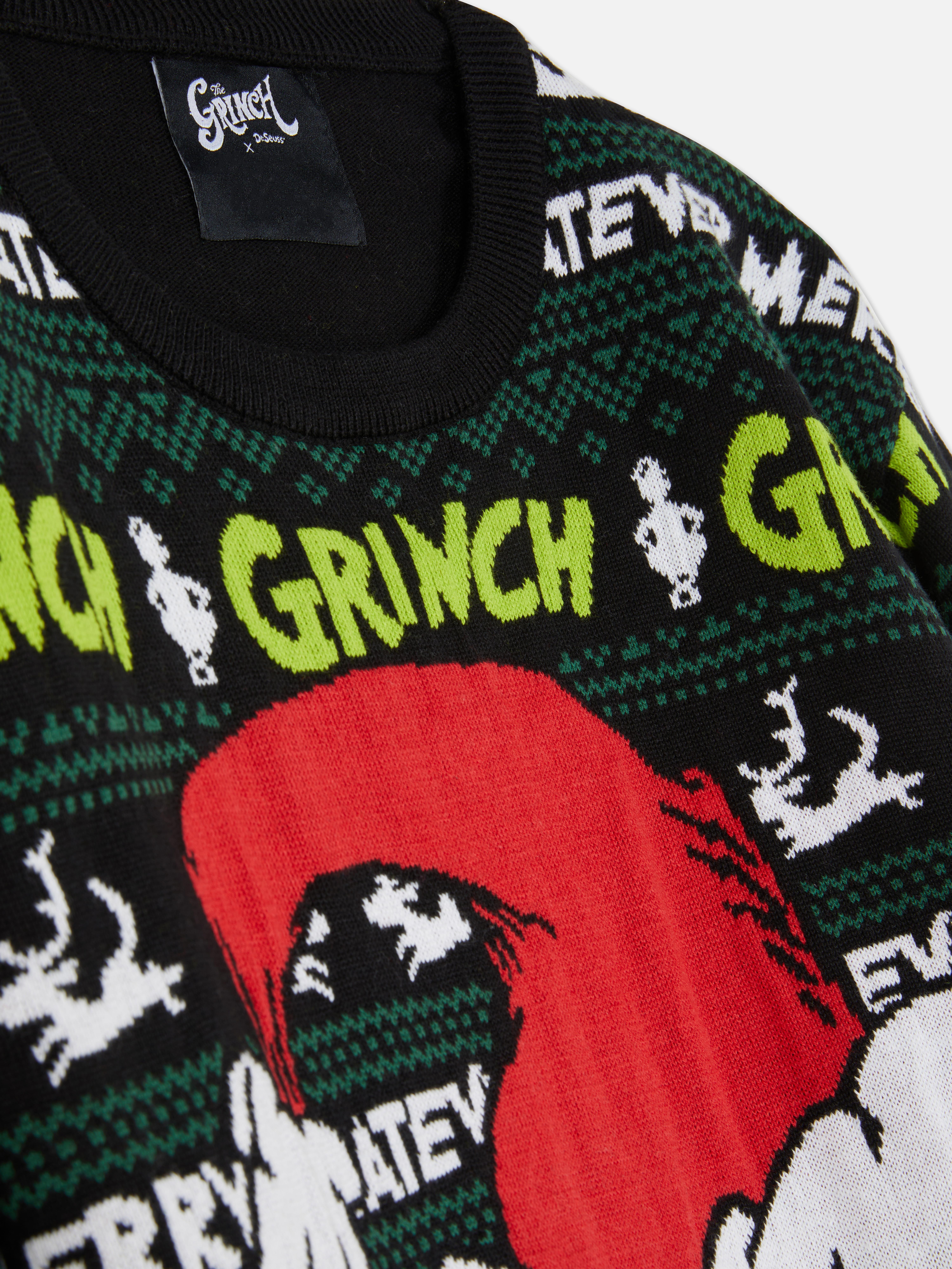 Mens Black Men s The Grinch Christmas Jumper Primark