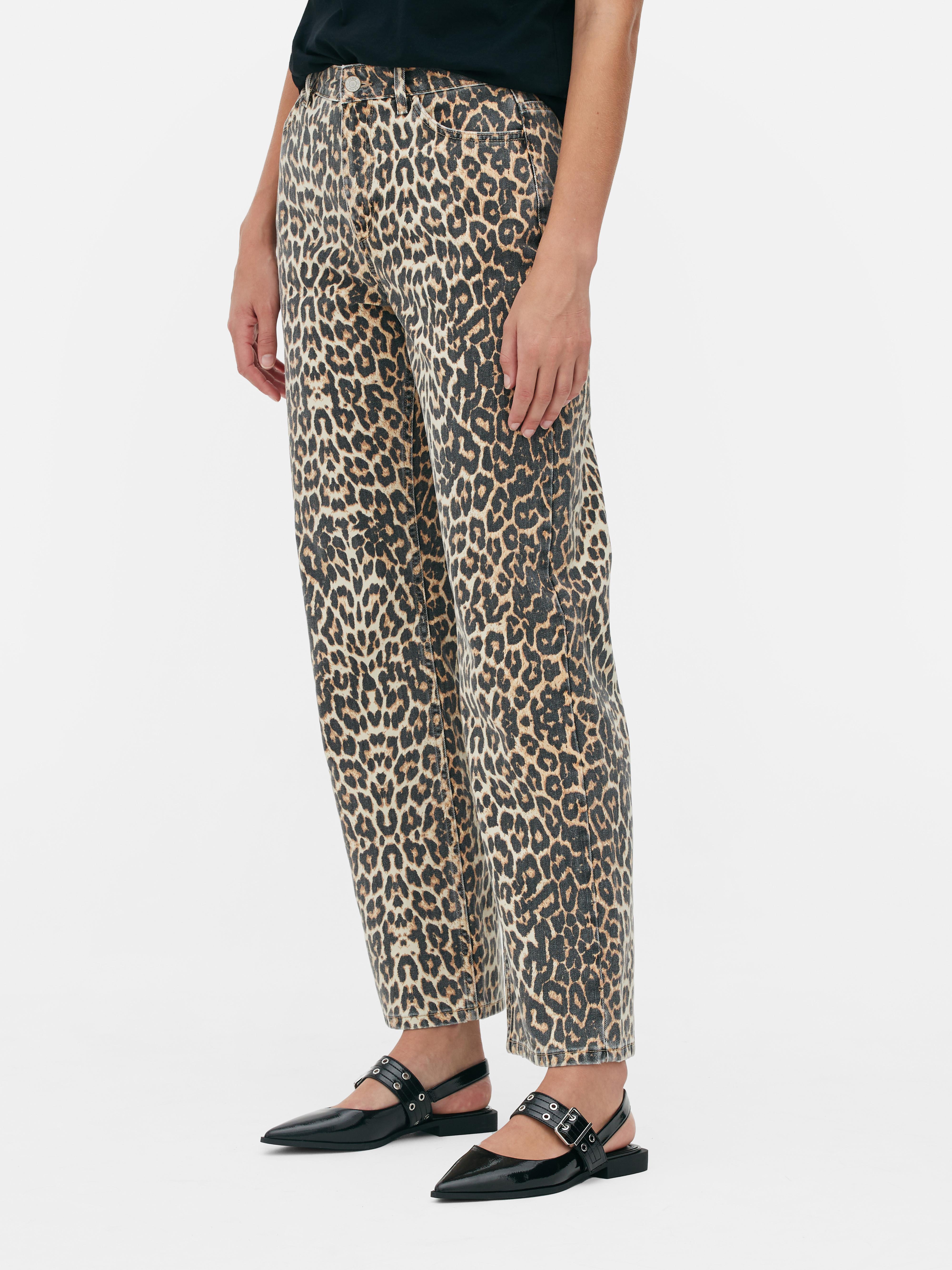 Womens Brown Leopard Print Jeans | Primark