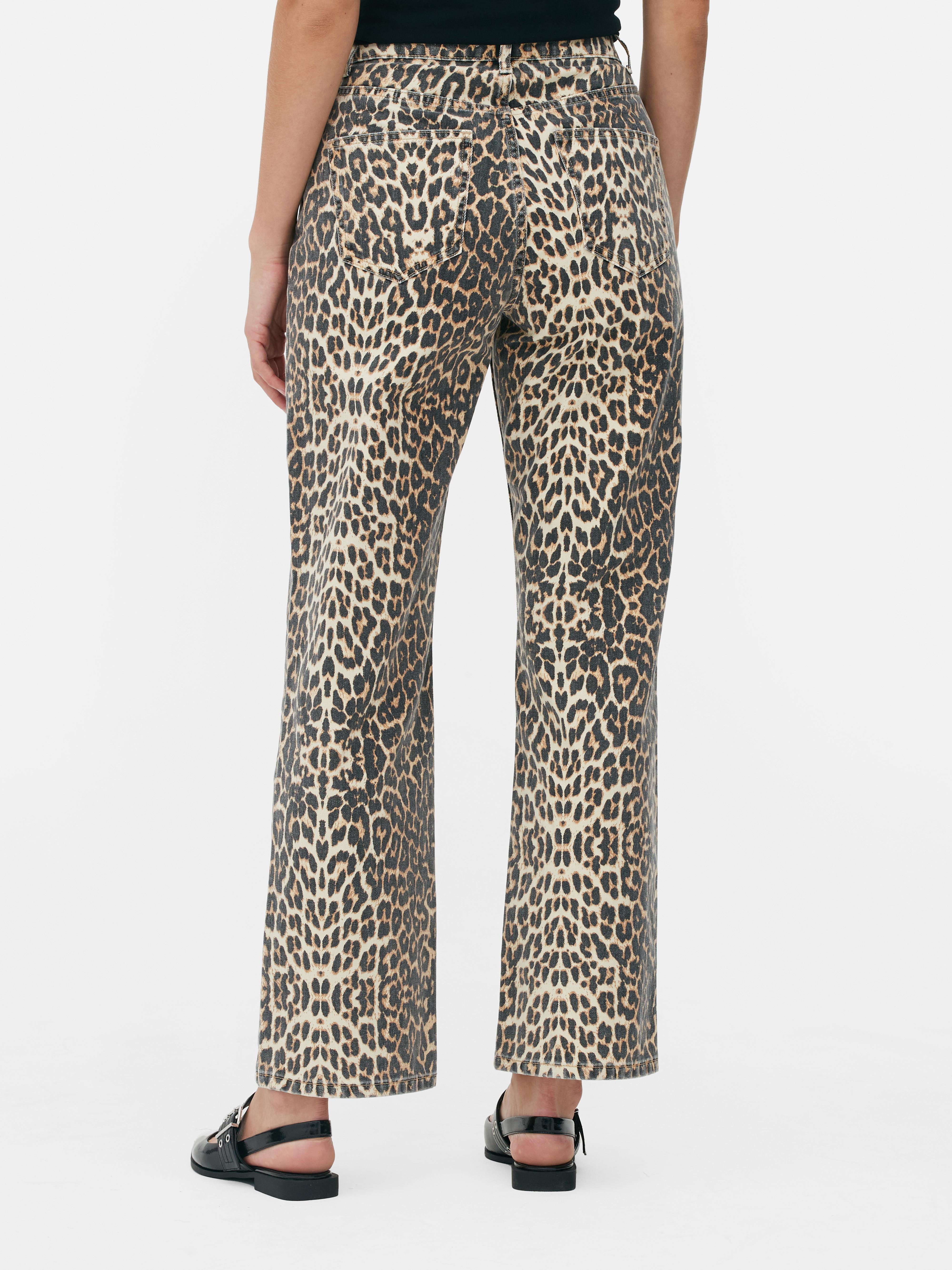 Womens Brown Leopard Print Jeans | Primark