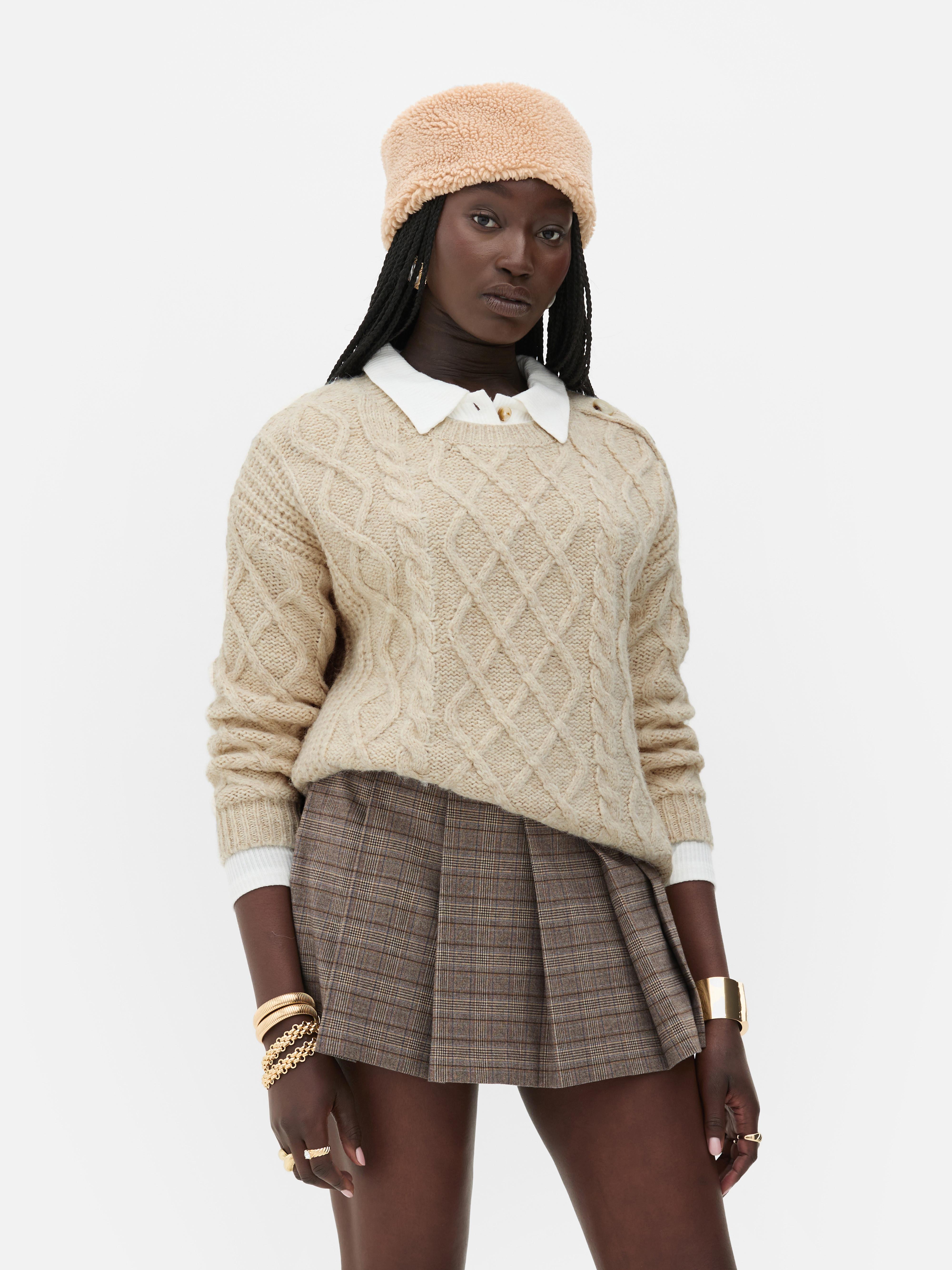 Knitted jumper with shirt detail hotsell