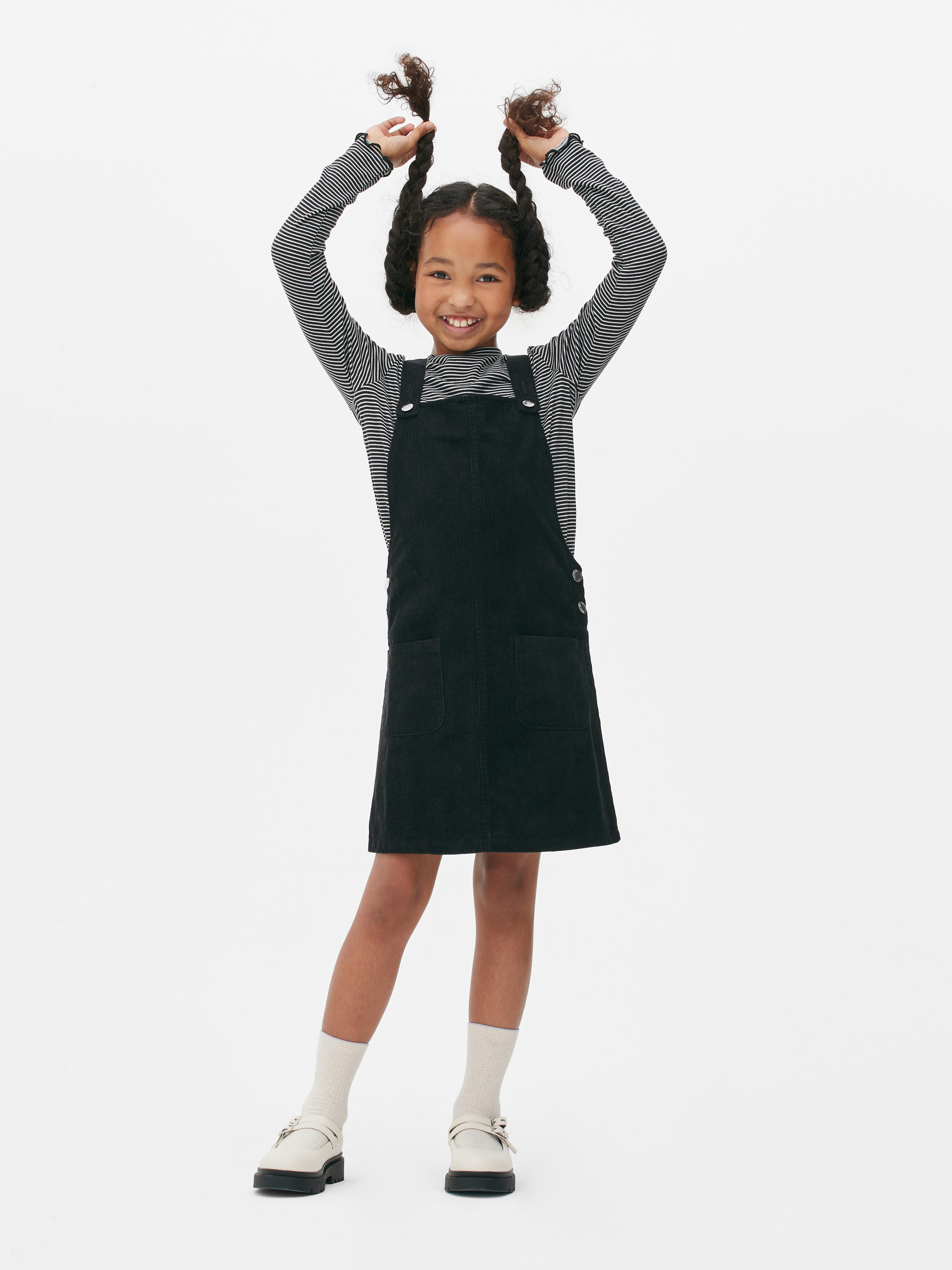 Childrens black pinafore dress best sale