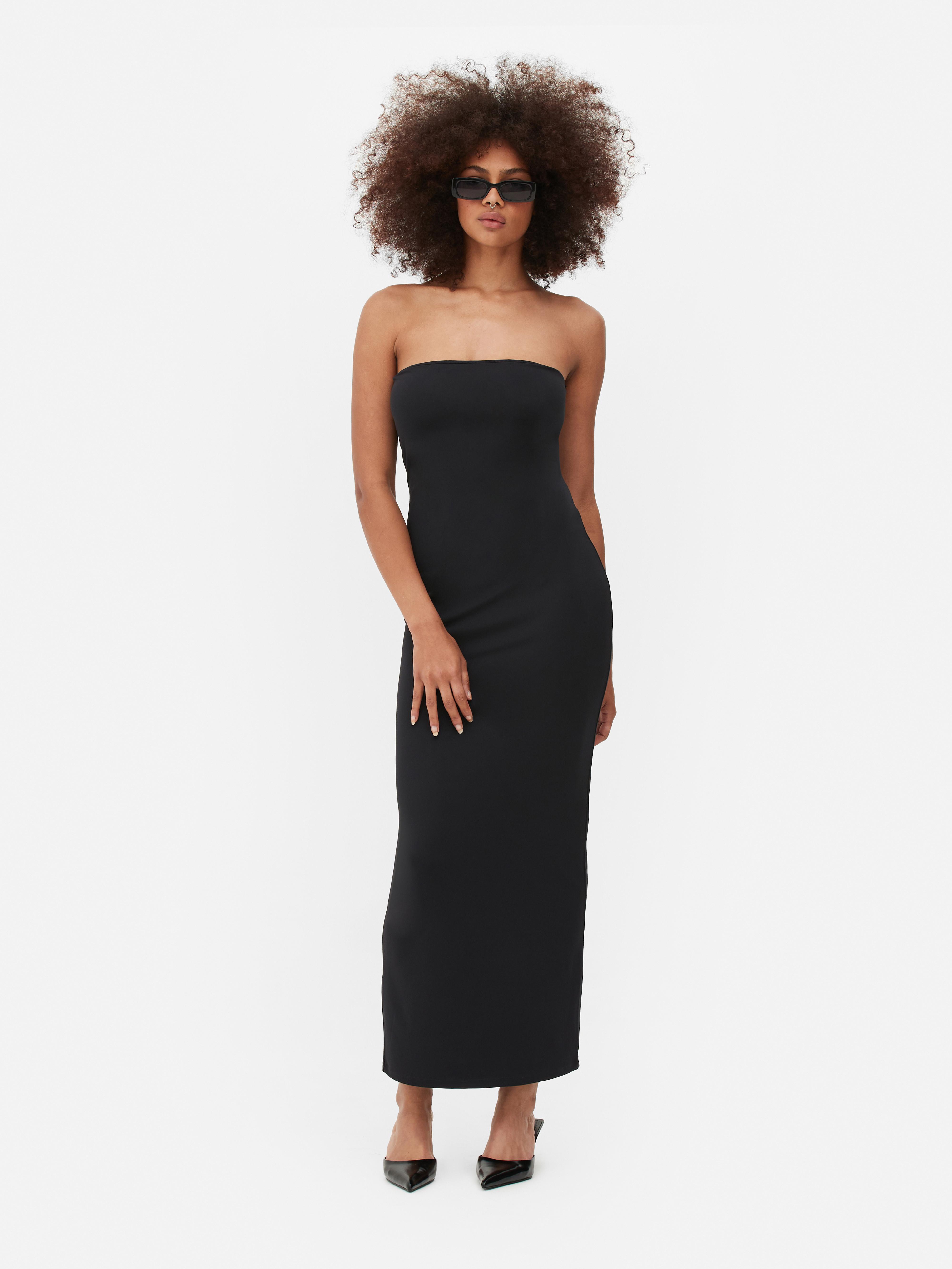 Womens Black Bodycon Bandeau Maxi Dress Primark
