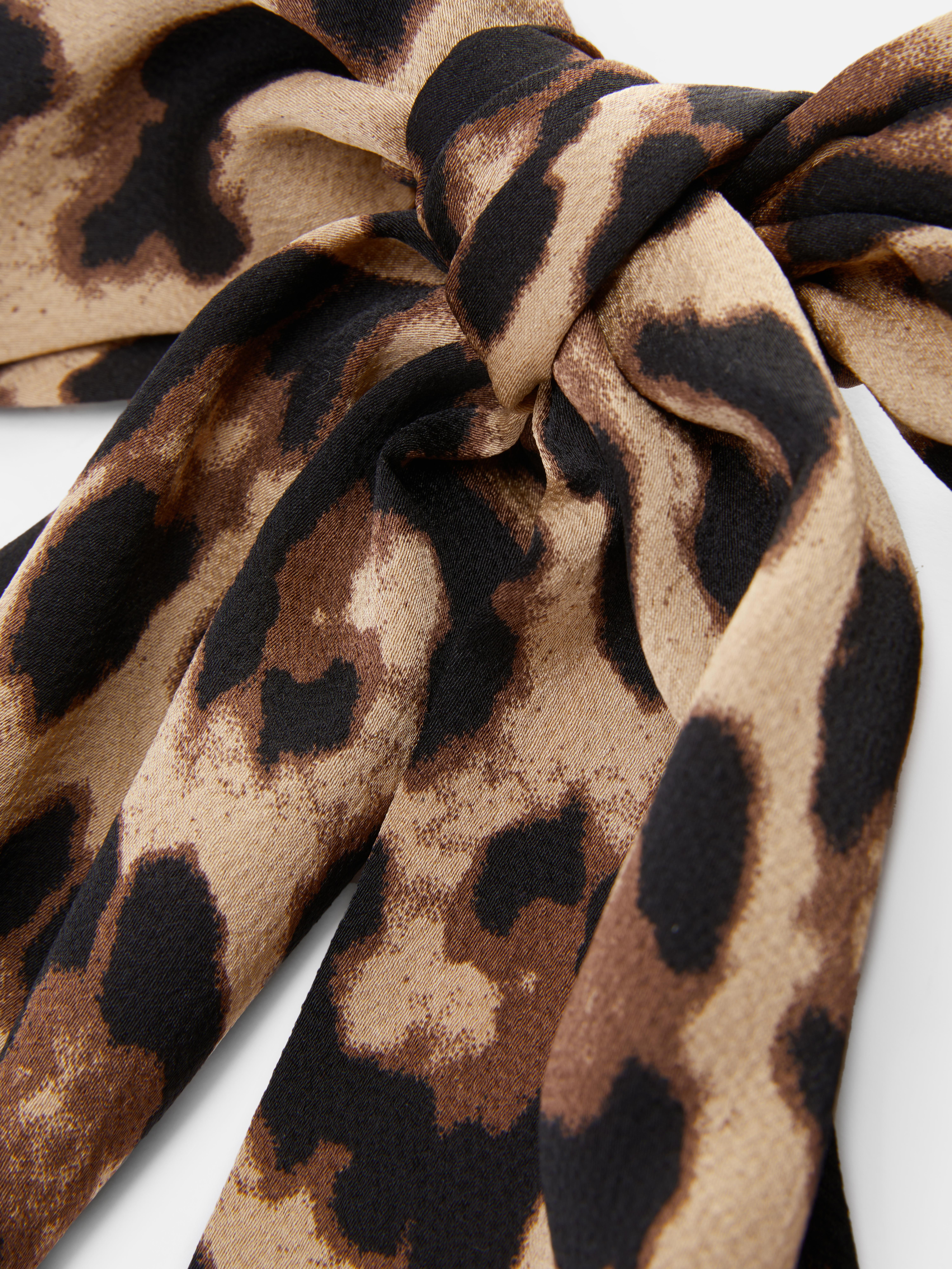 Womens Brown Leopard Print Hair Bow Primark