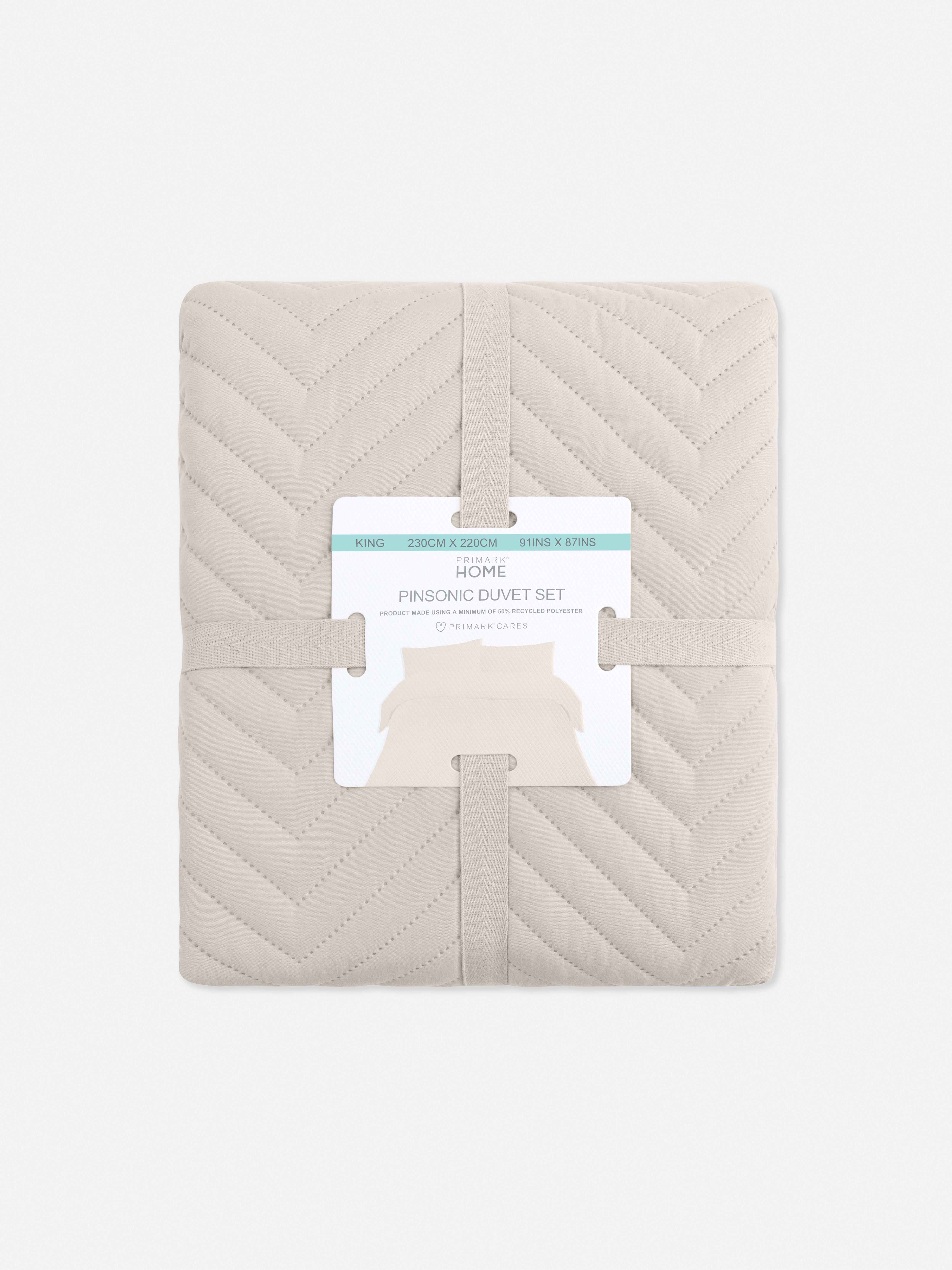 Taupe Pinsonic Chevron King Duvet Cover Set Penneys