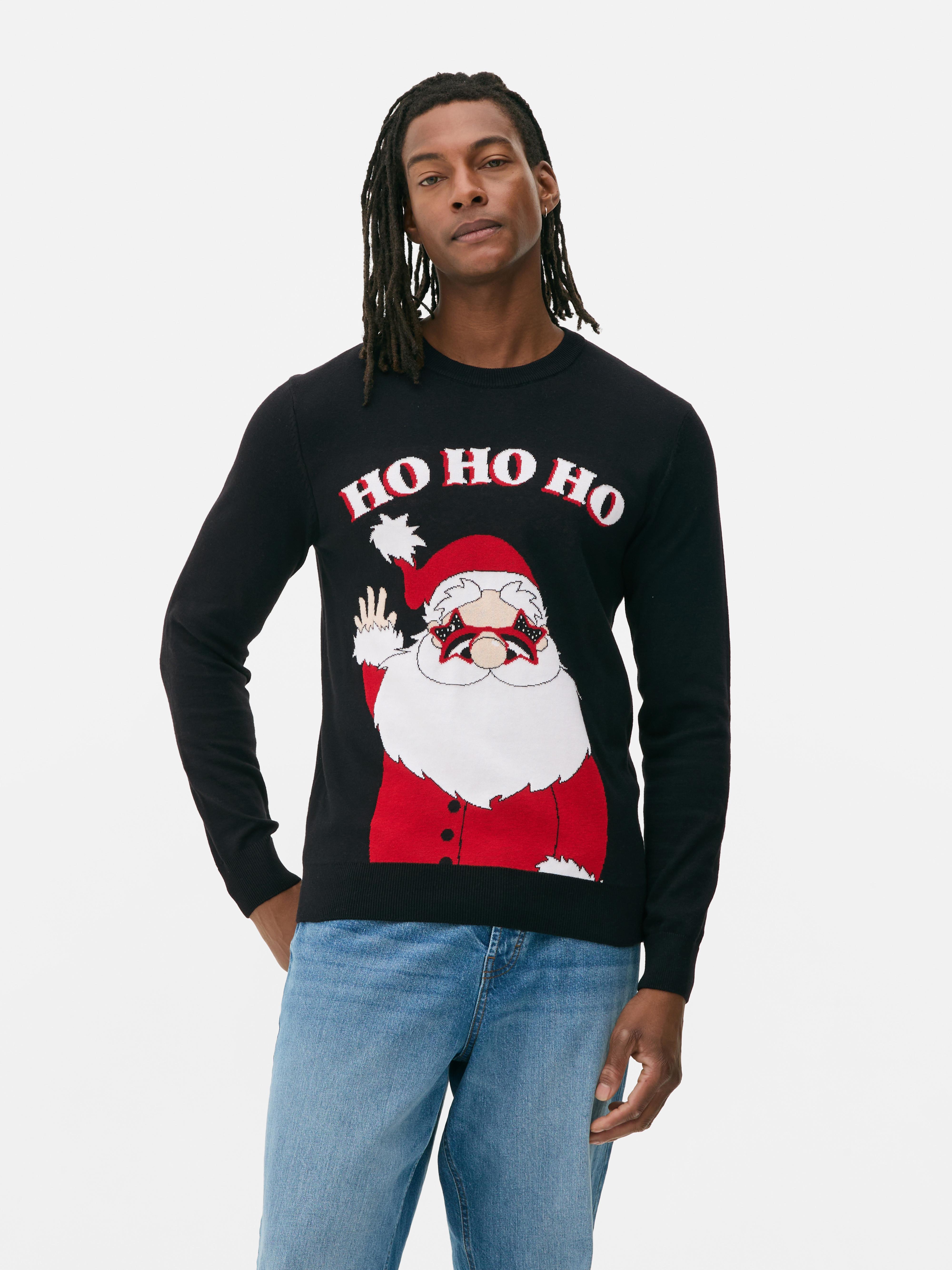 Men s Black Santa Claus Christmas Jumper Penneys