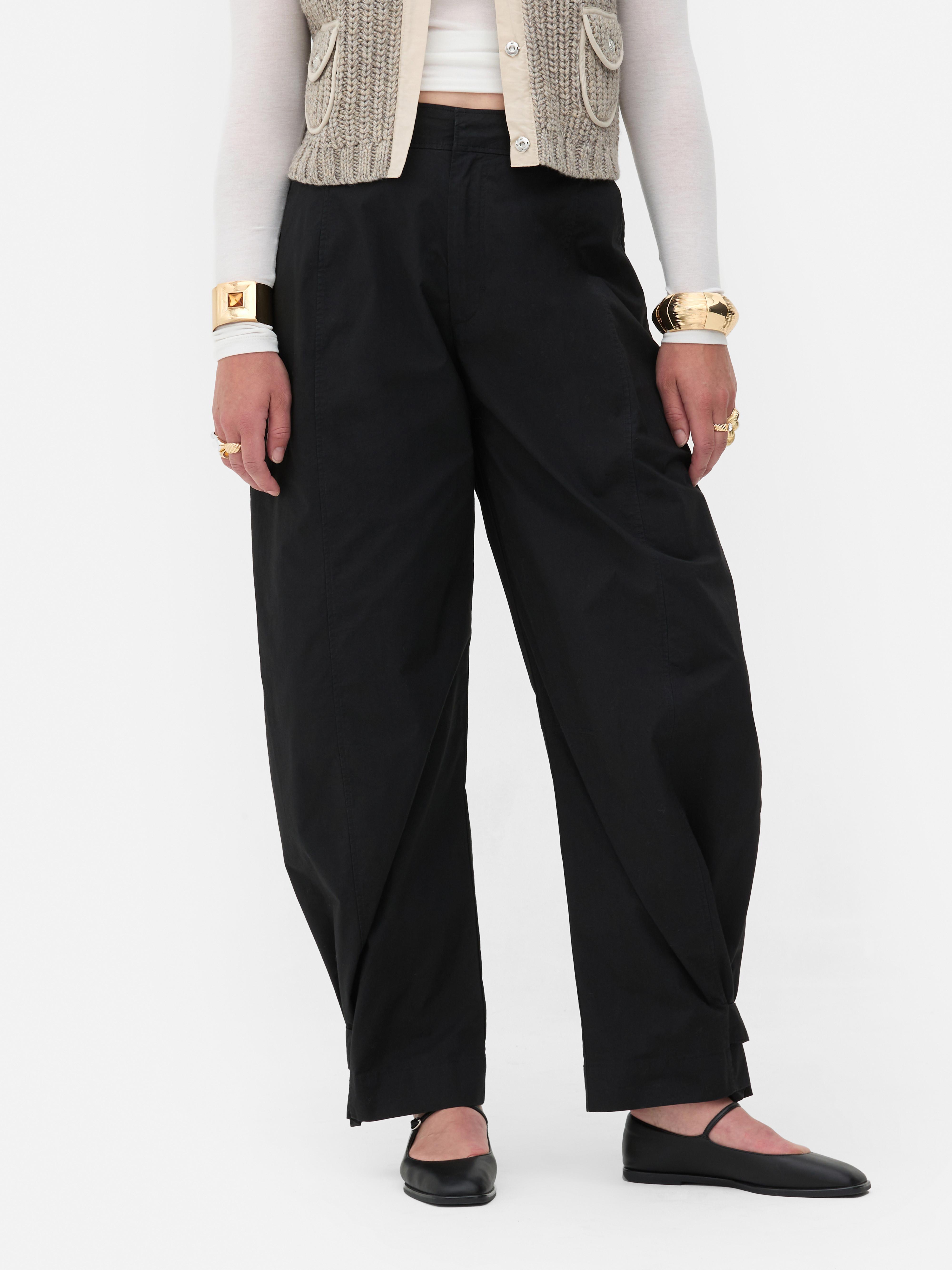 Women s Black Rita Ora Utility Barrel Leg Trousers Penneys