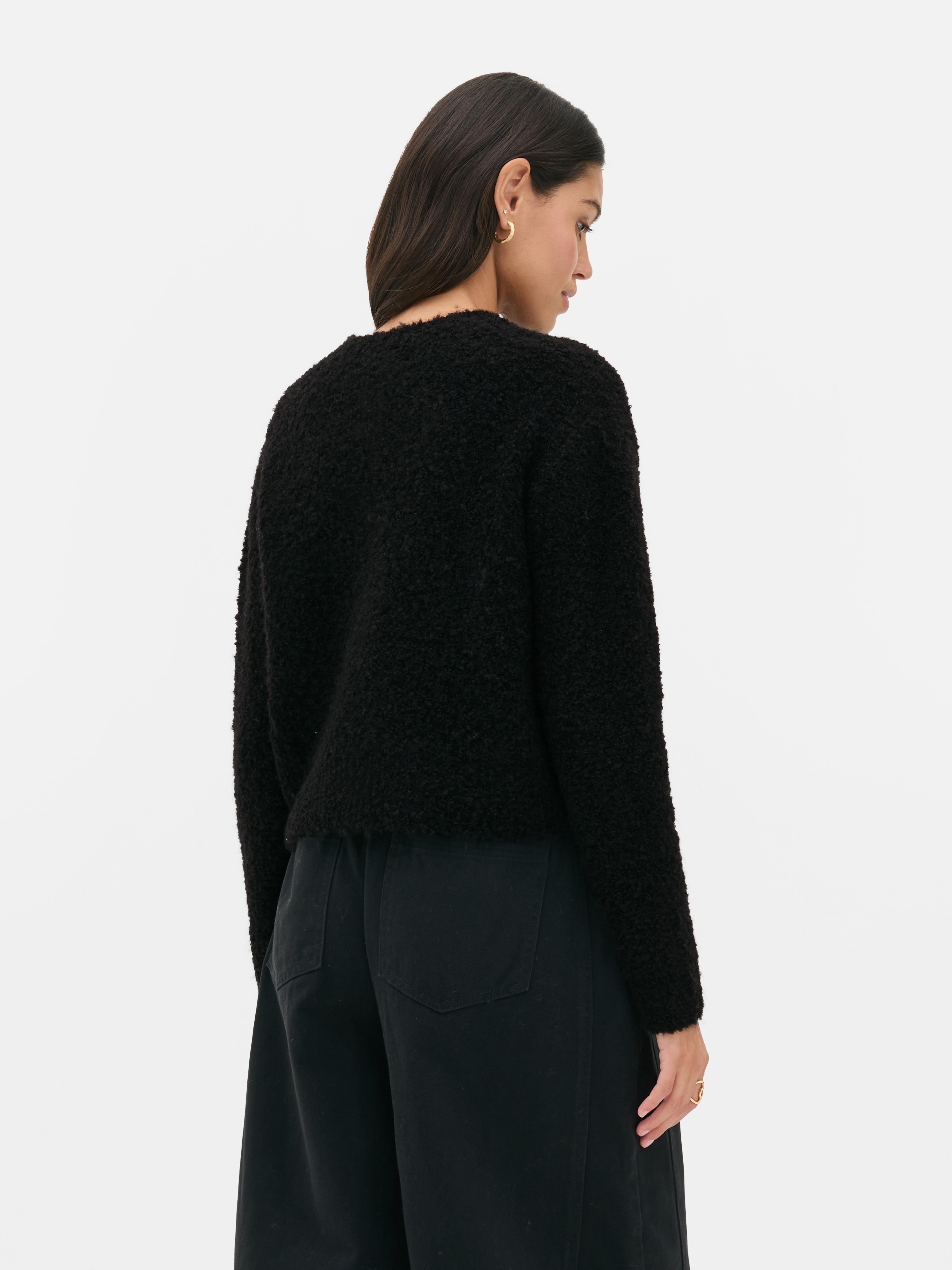 Womens Black Paula Echevarría Bouclé Cardigan Primark 