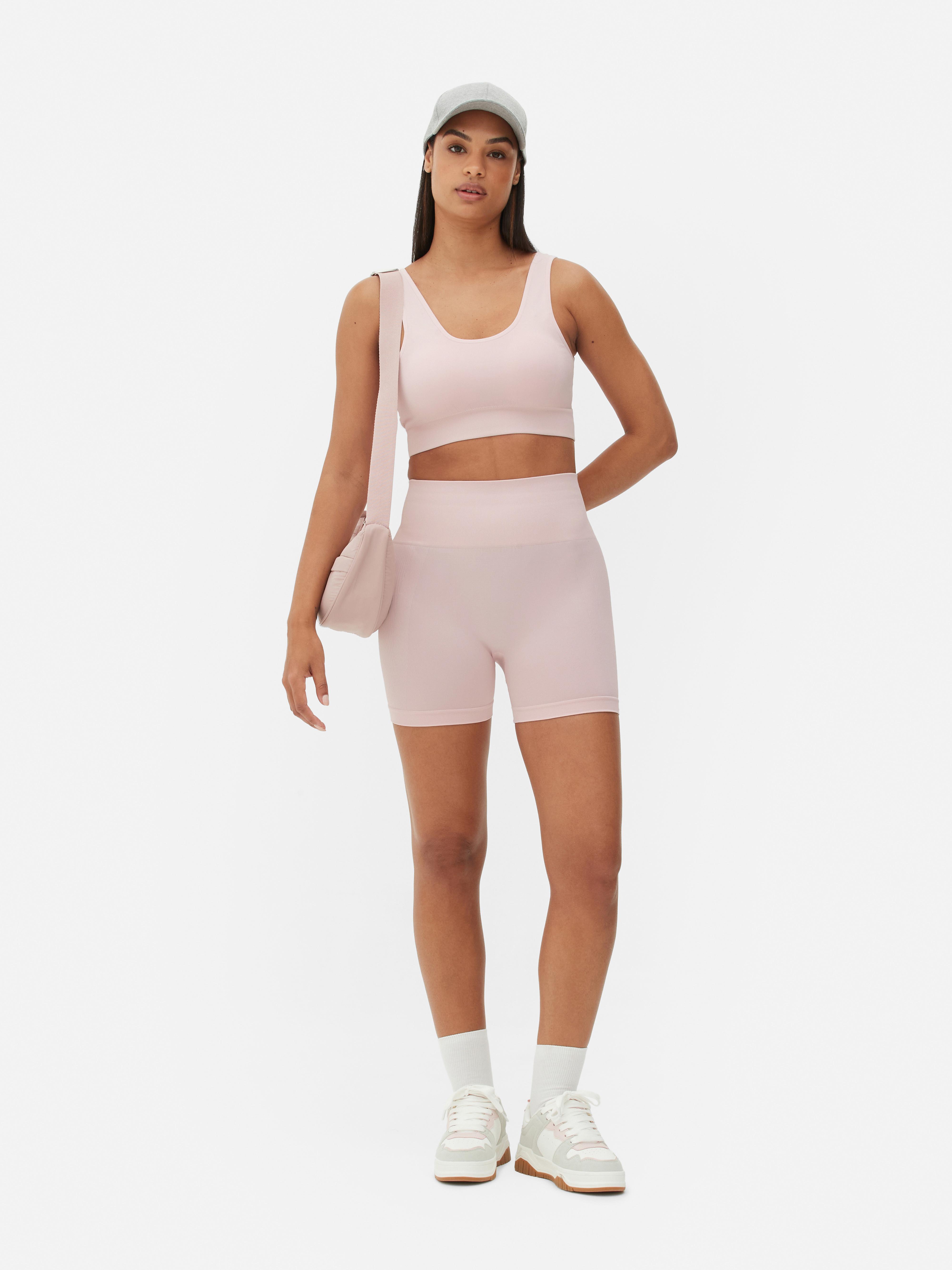 Womens Light Pink Seamless High Waist Yoga Shorts | Primark