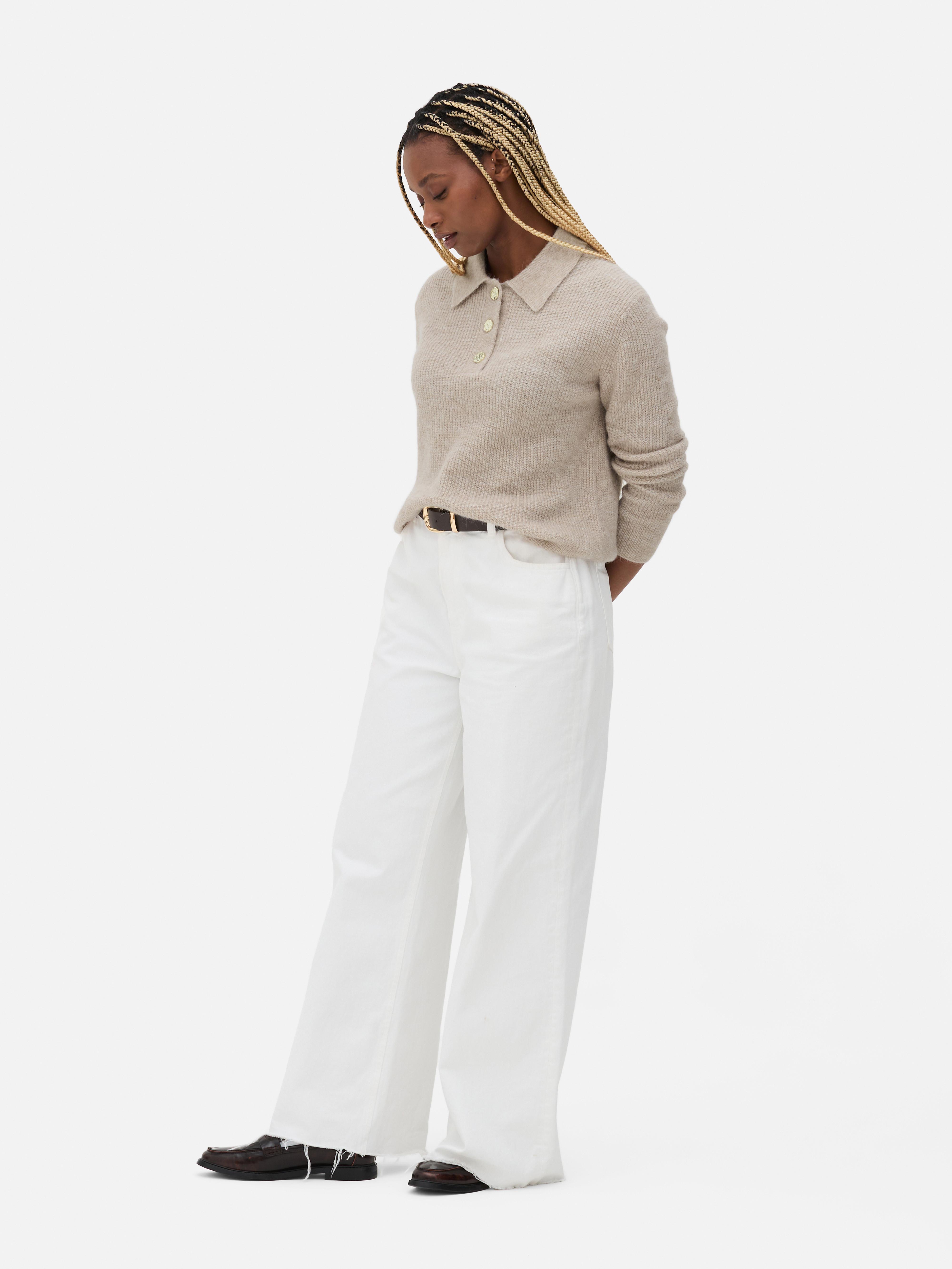 Camisola tipo polo botões