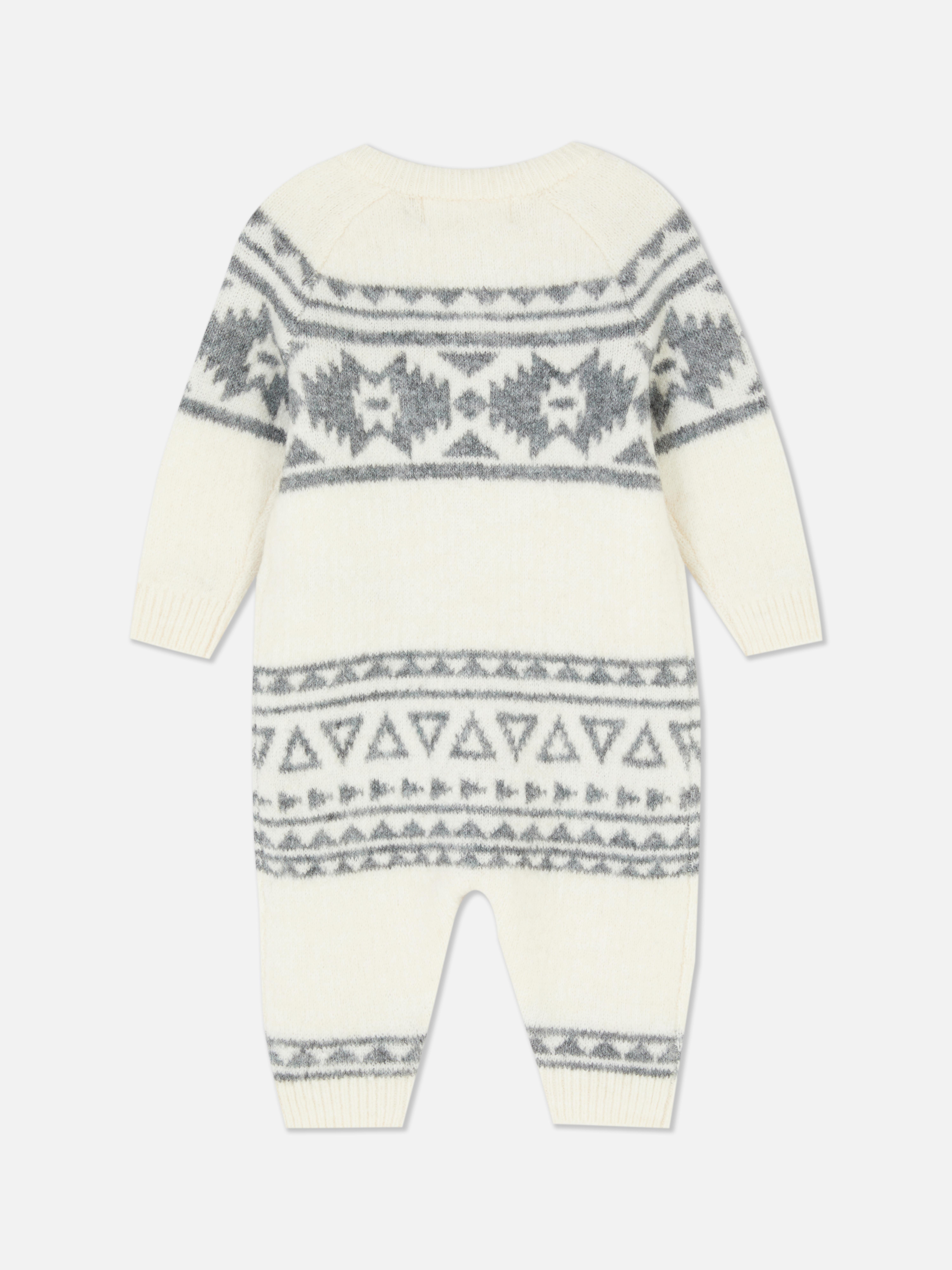 Newborn Boys;Girls;Unisex Oatmeal Stacey Solomon Fair Isle Rompe