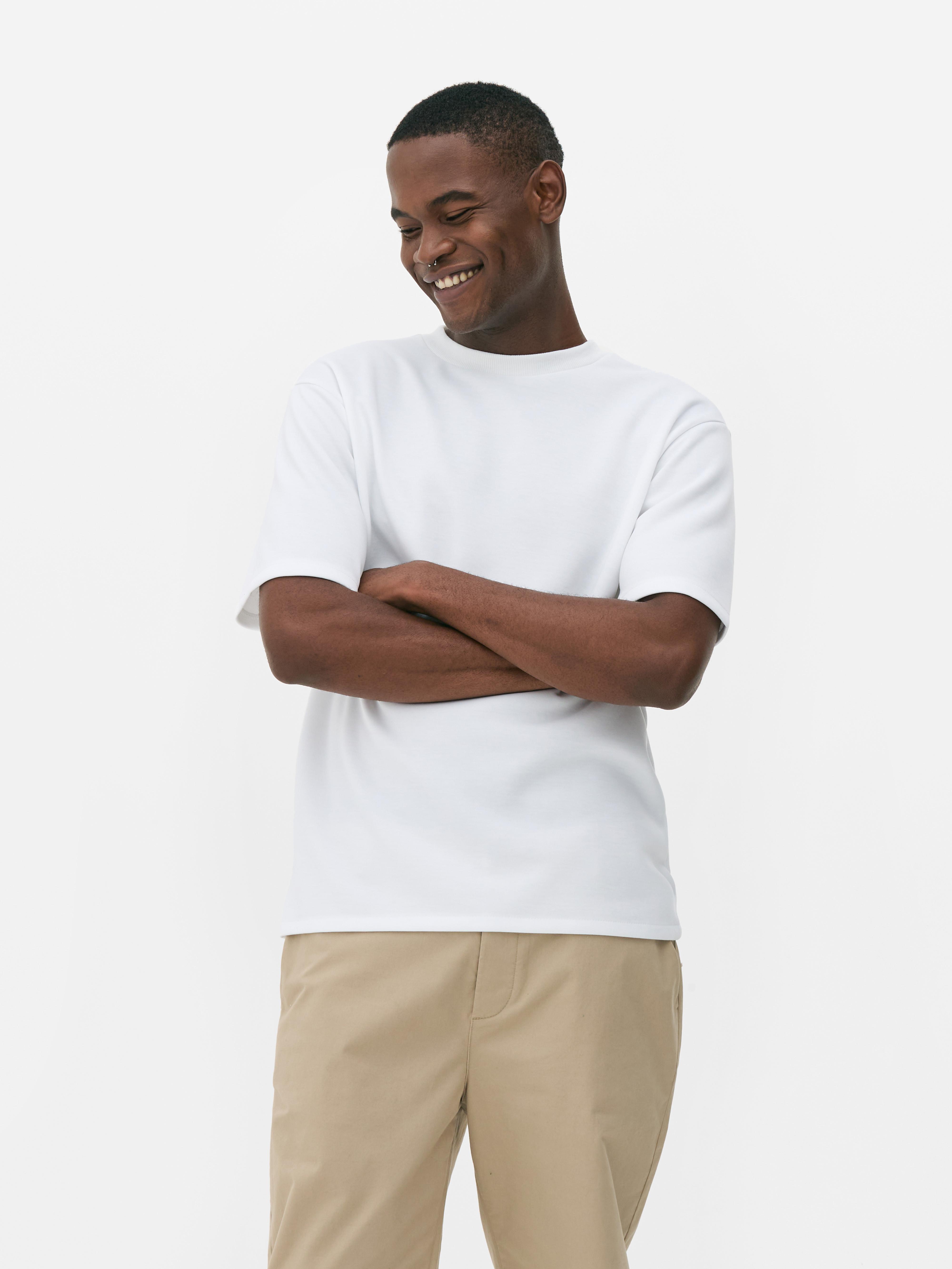 TShirt mit Rundhalsausschnitt Weiß Herren Primark