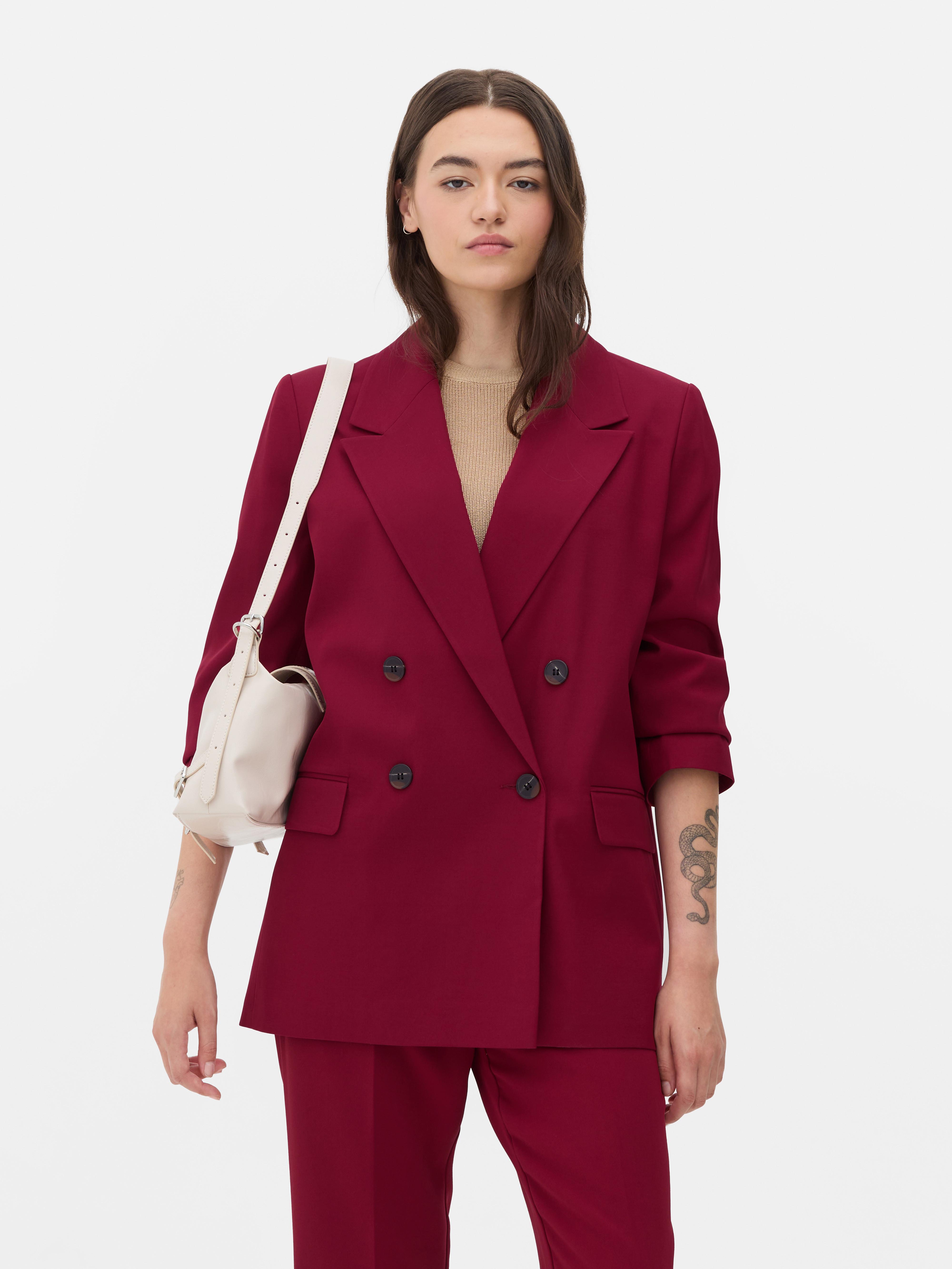 Womens Cherry Co ord Double Breasted Blazer Primark