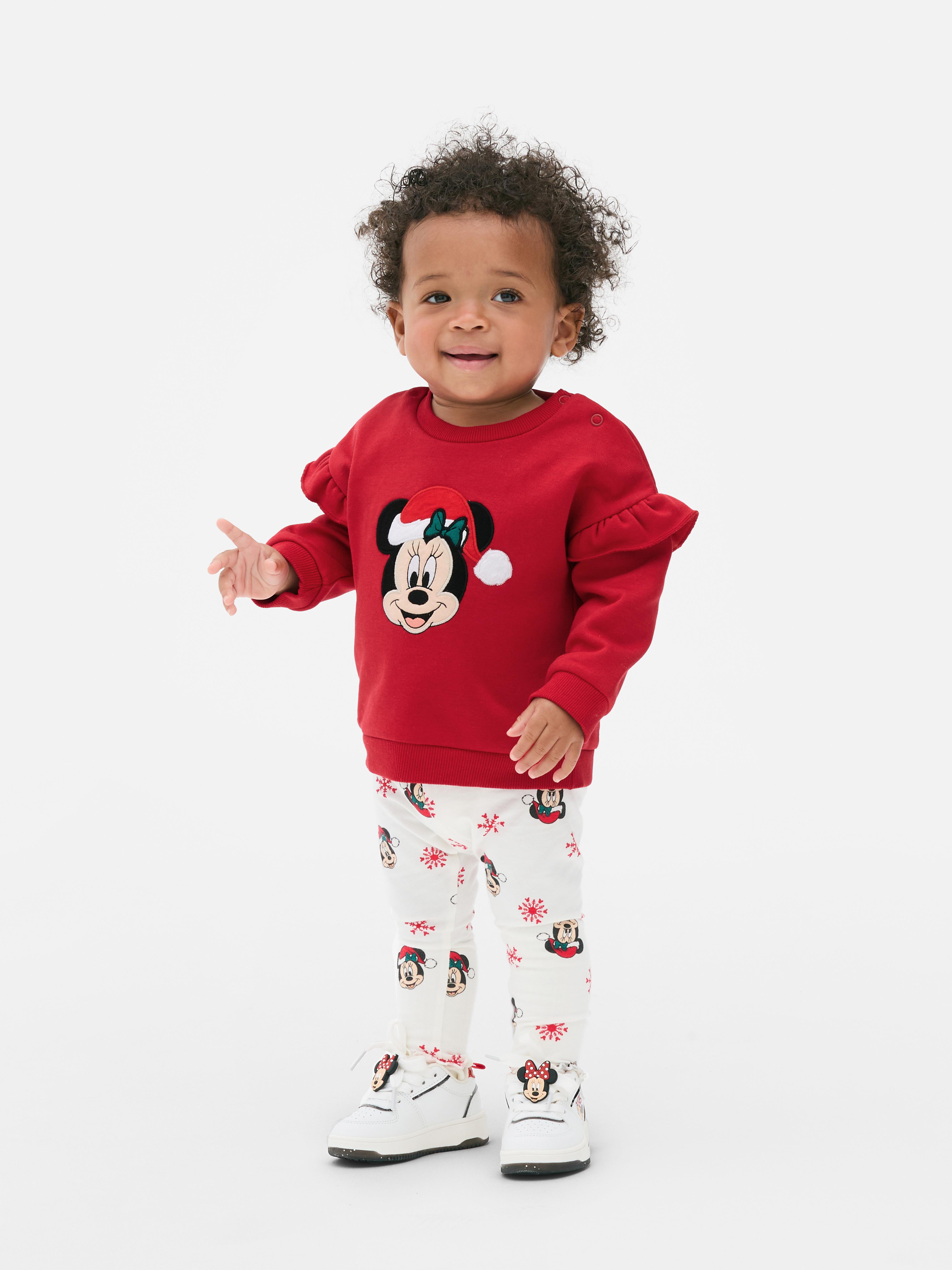 Baby Girls Red Disney s Minnie Mouse Christmas Sweatshirt and Leggings Co ord Set Primark