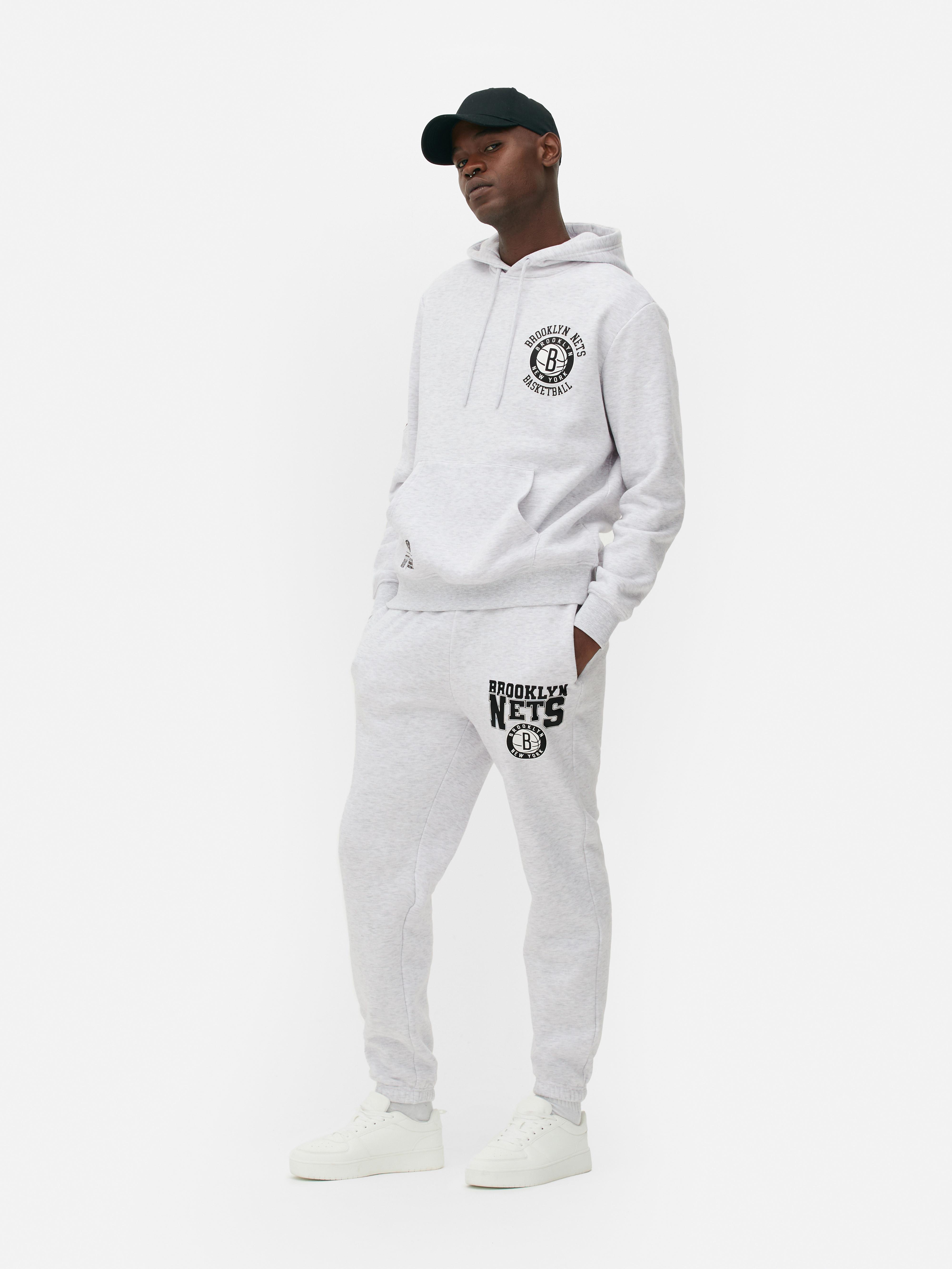 Men's Gray Heather NBA Brooklyn Nets Hoodie | Primark
