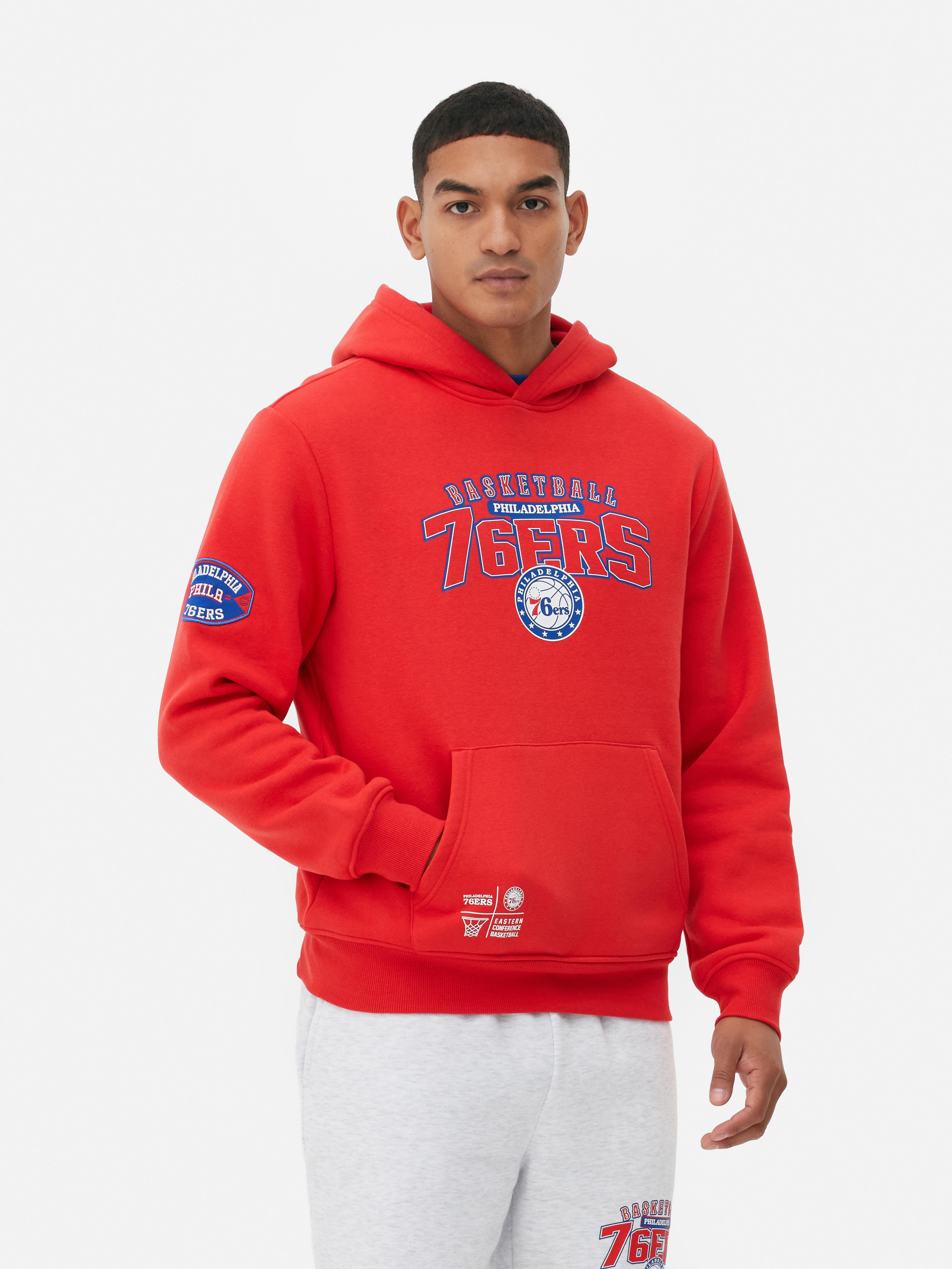 Men s Red NBA Philadelphia 76ers Hoodie Primark