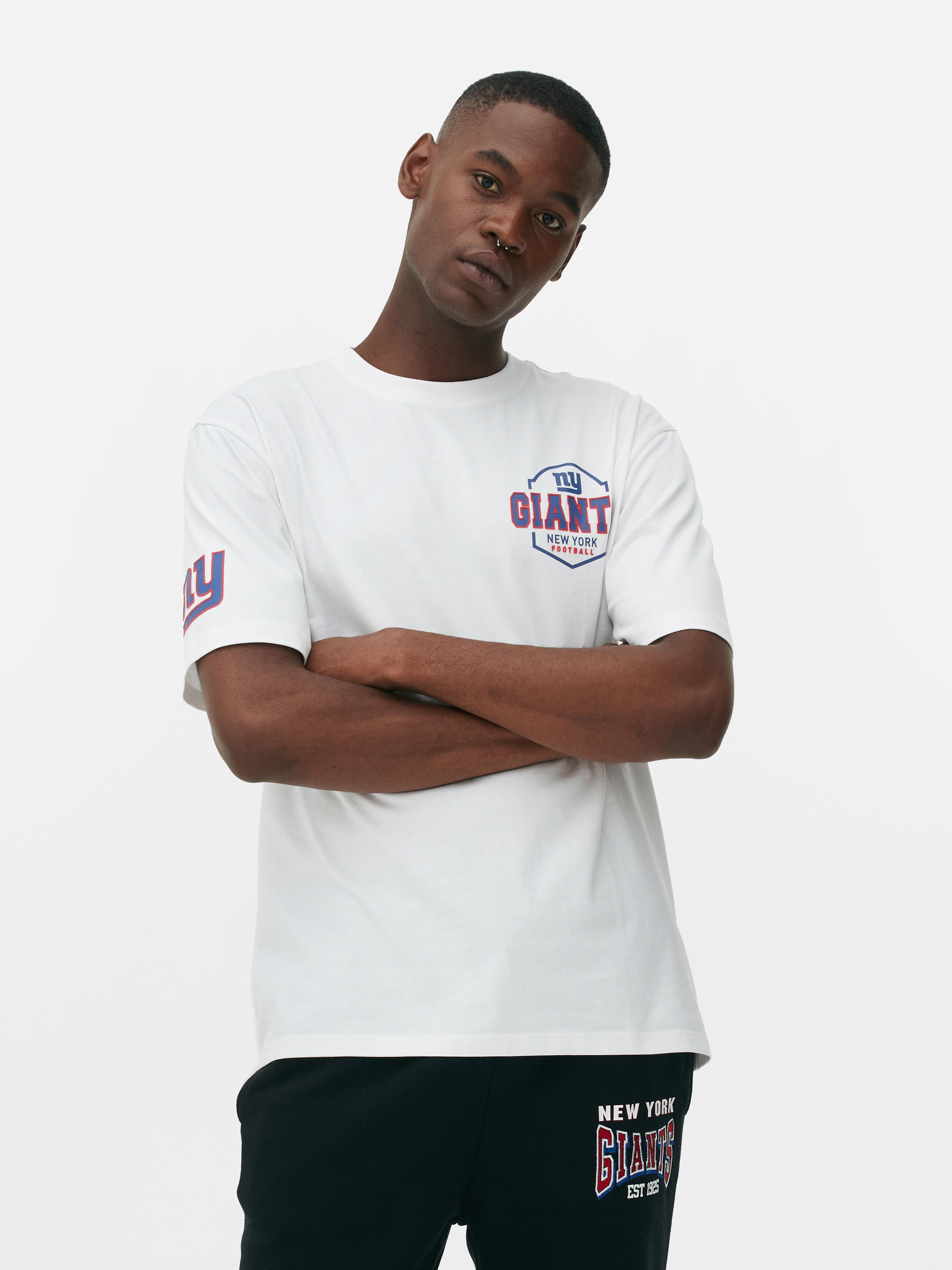 Men s White NFL New York Giants T Shirt Primark