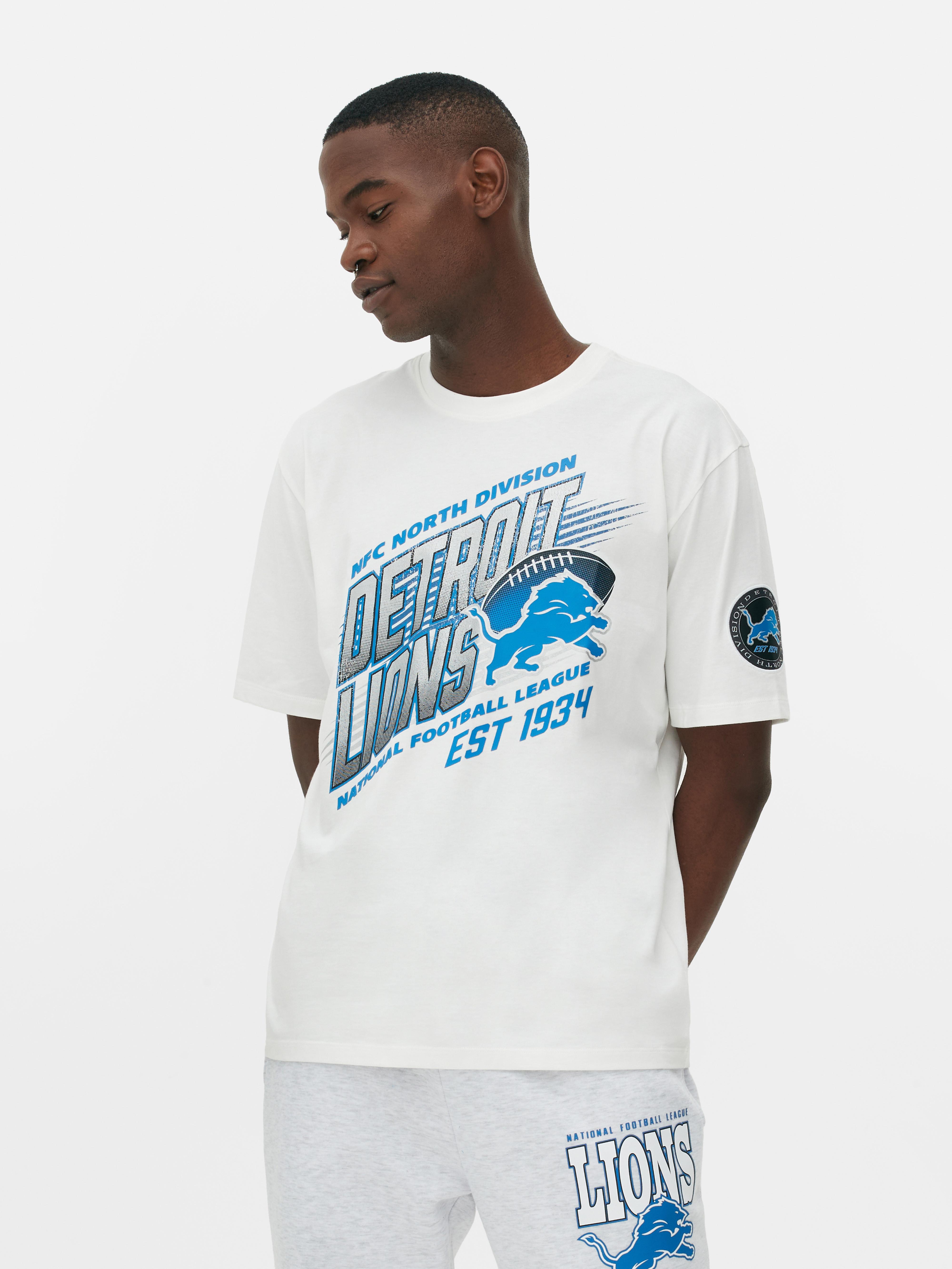 Men s Ivory NFL Detroit Lions Graphic T Shirt Primark
