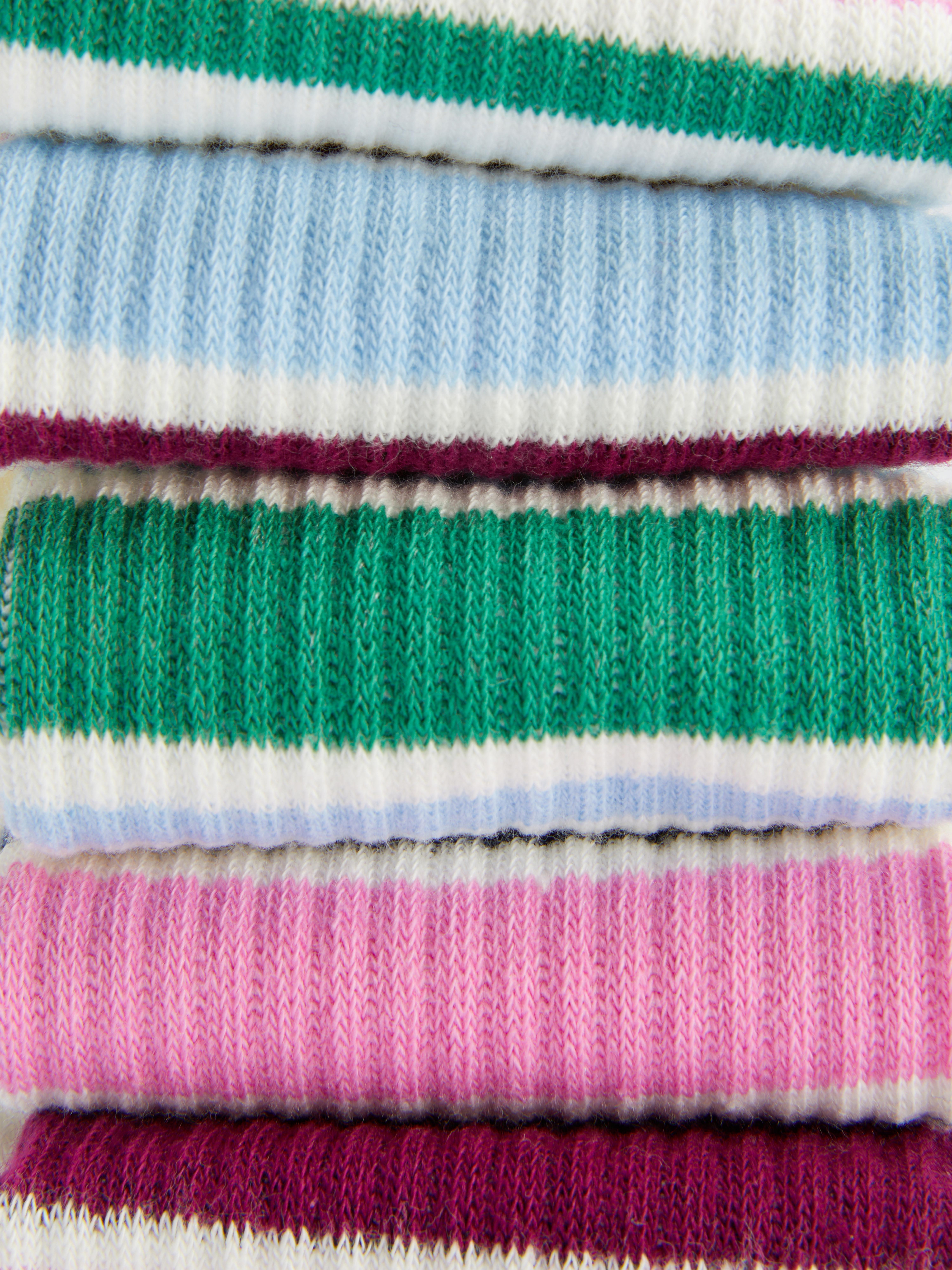 5pk Stripe Ribbed Sport Socks