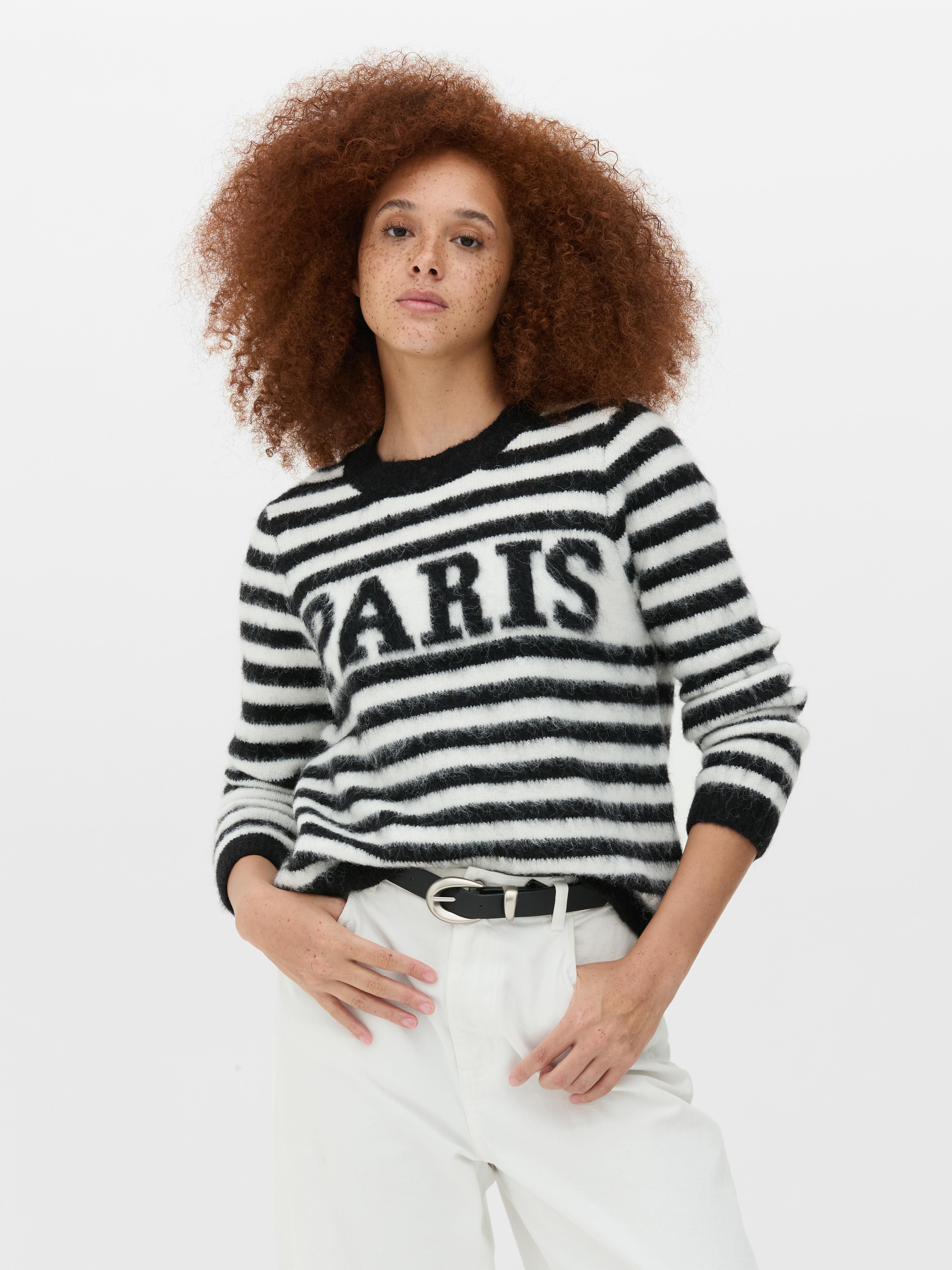 White slogan jumper top