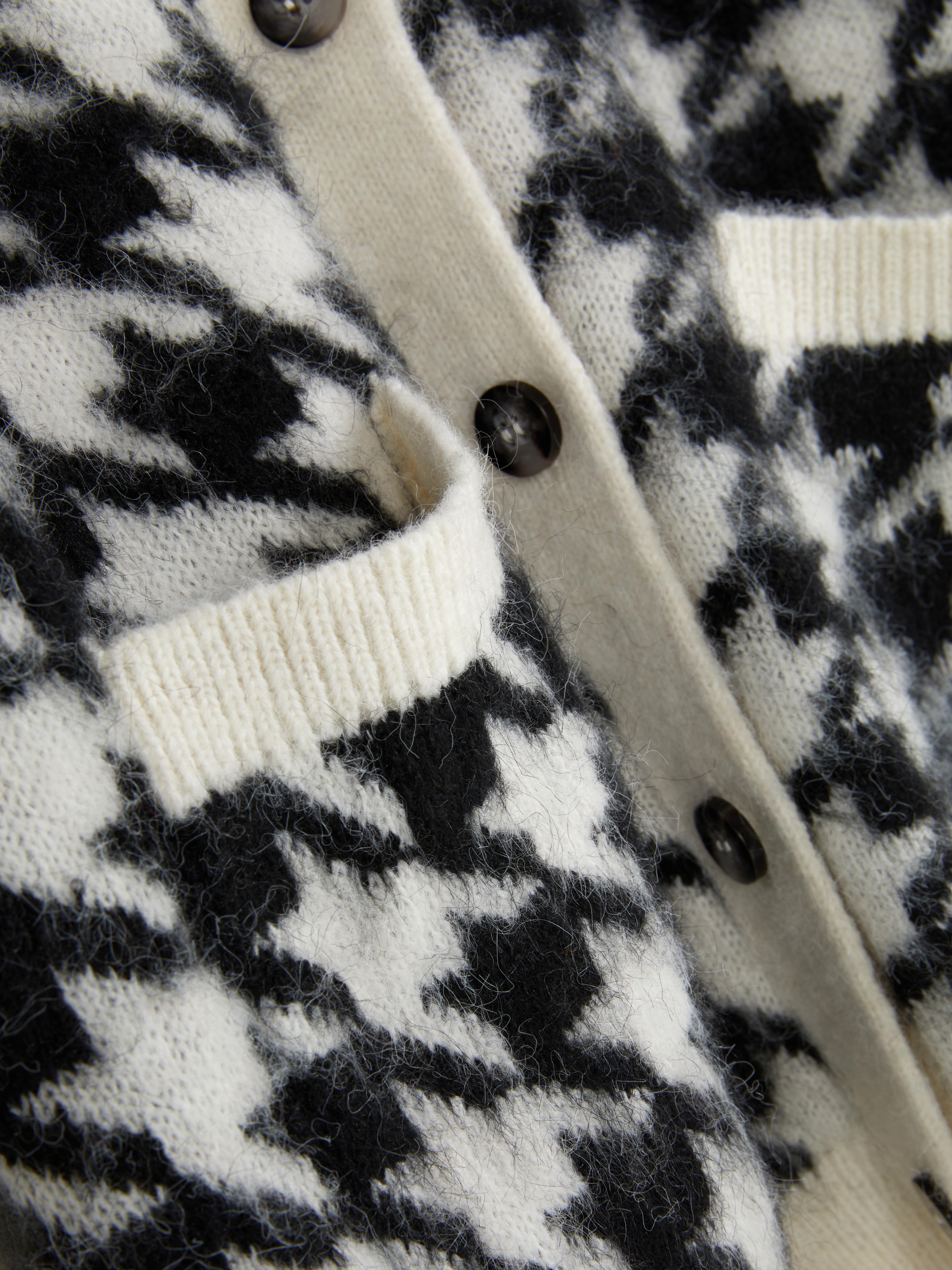 BoyfriendCardigan mit Hahnentrittmuster Schwarz/Weiß Damen Primark