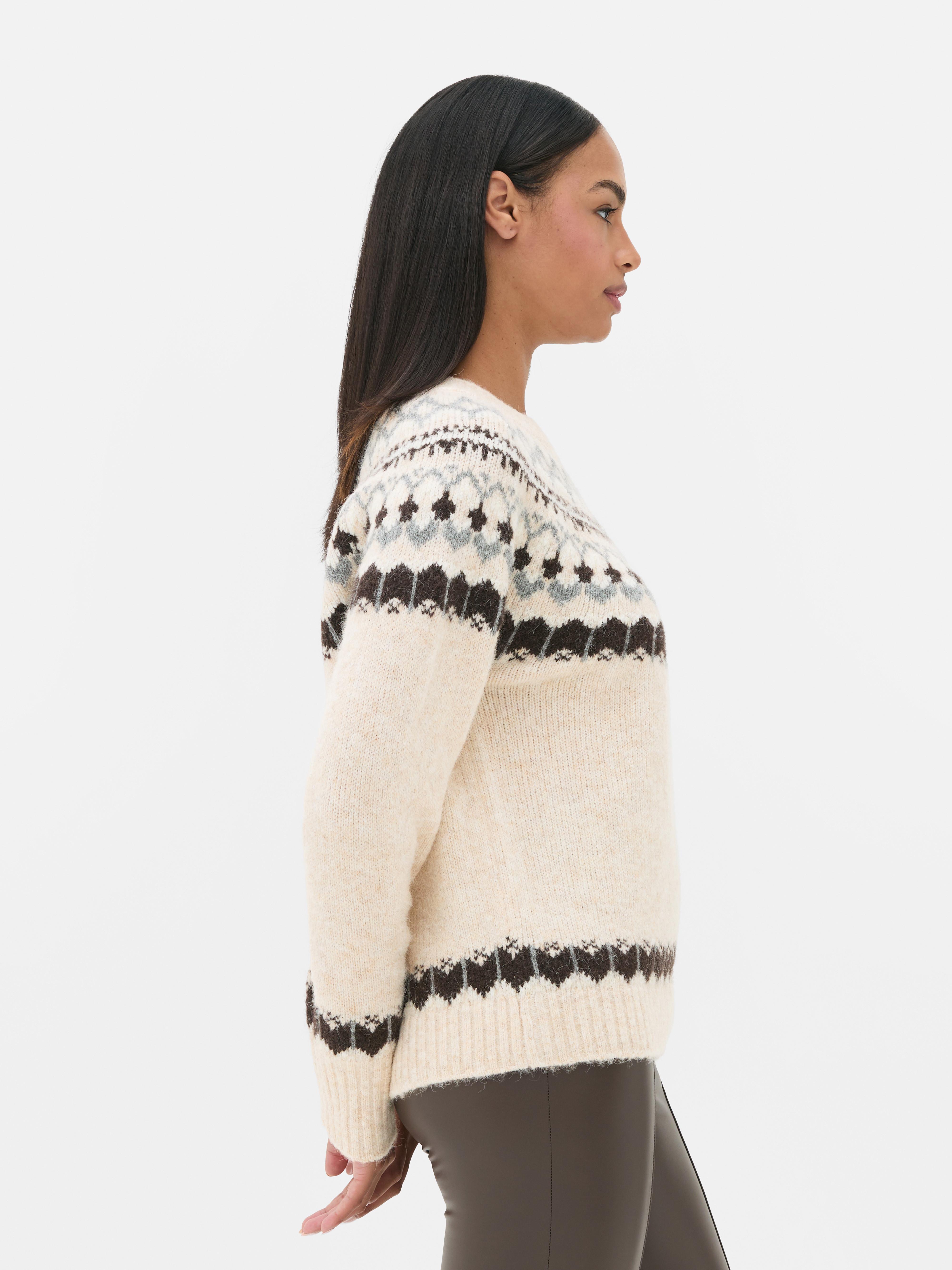 Fairisle-trui met ronde hals