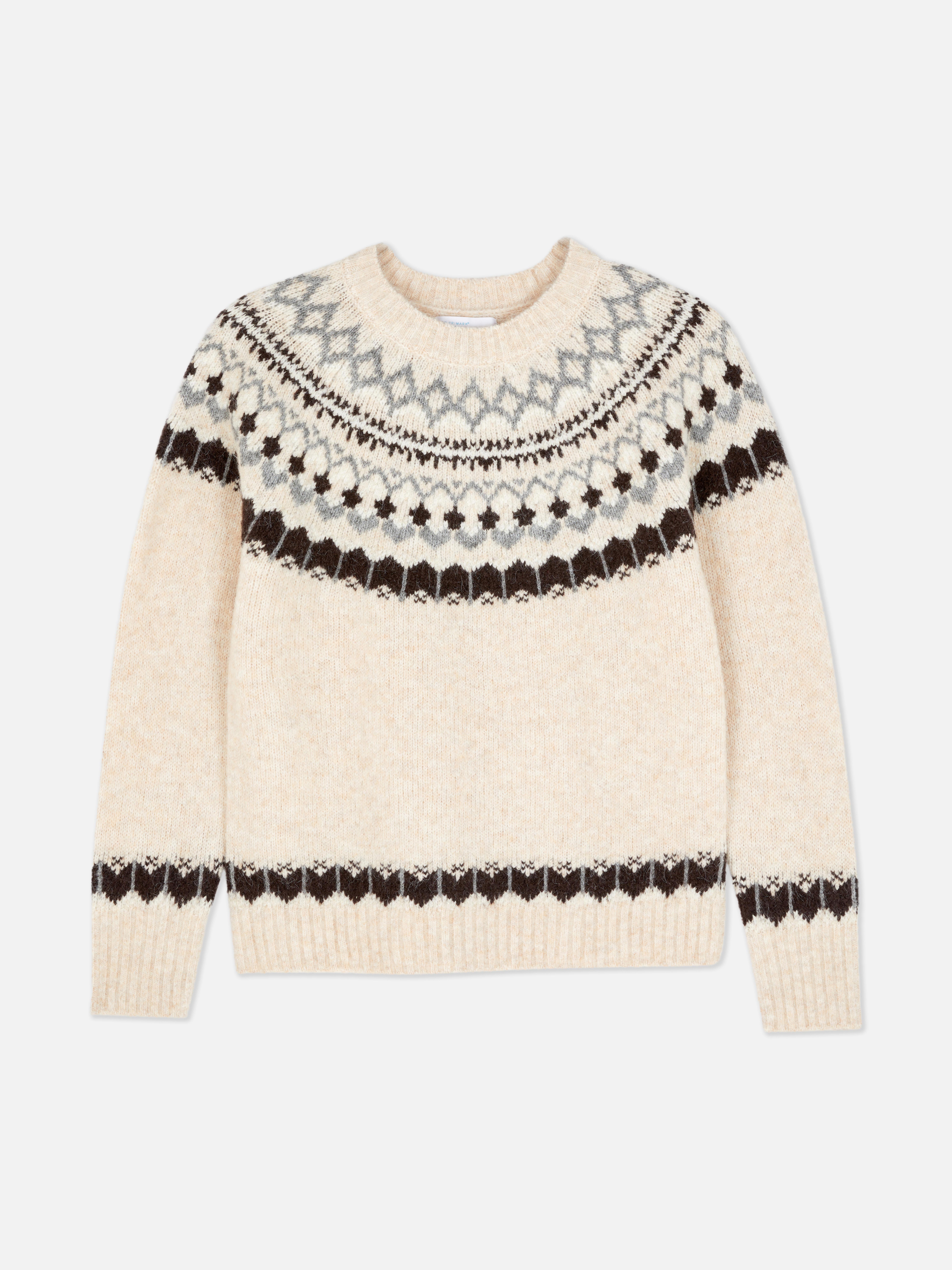 Fairisle-trui met ronde hals