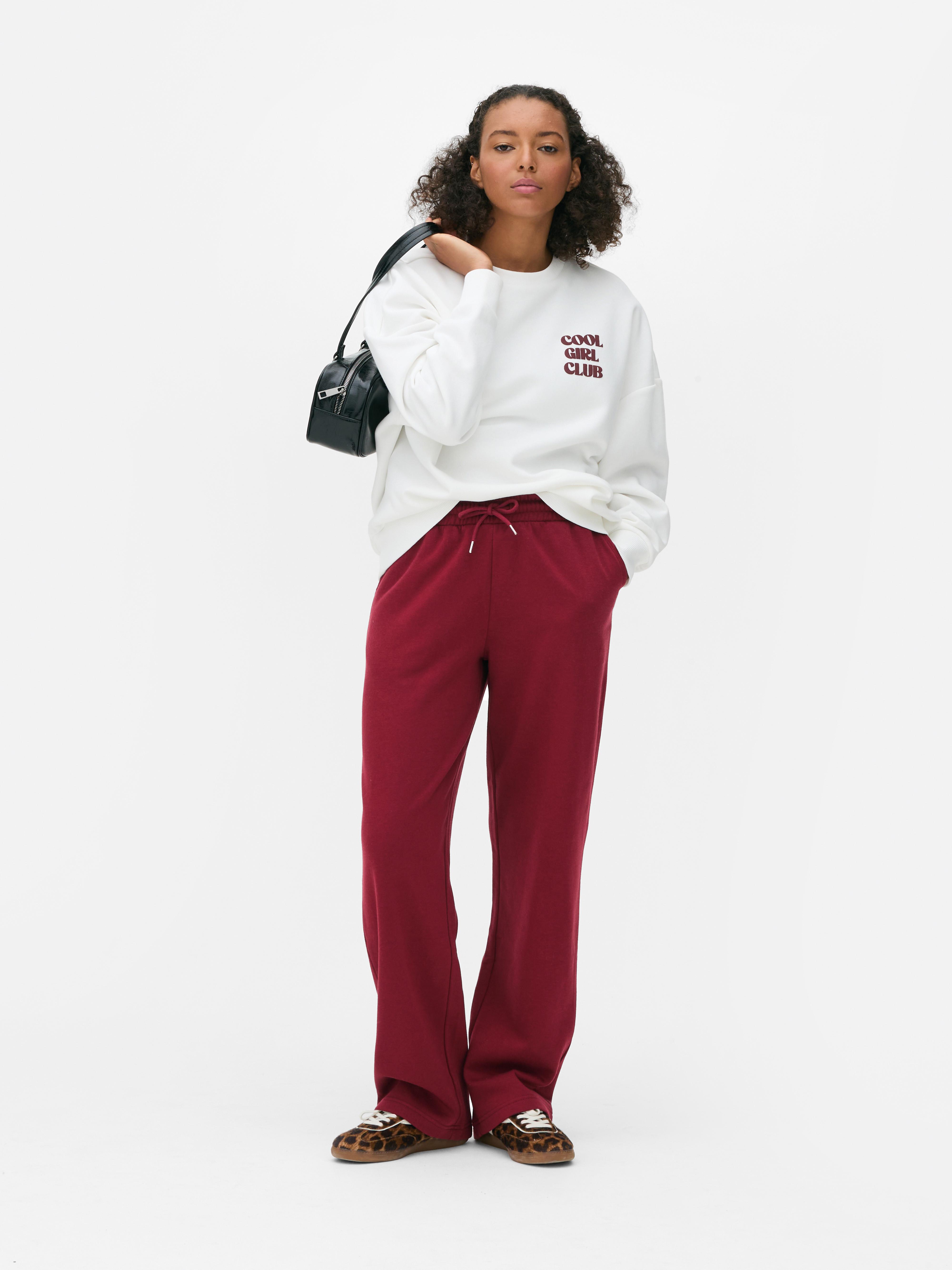 Women s Burgundy Straight Leg Joggers Penneys