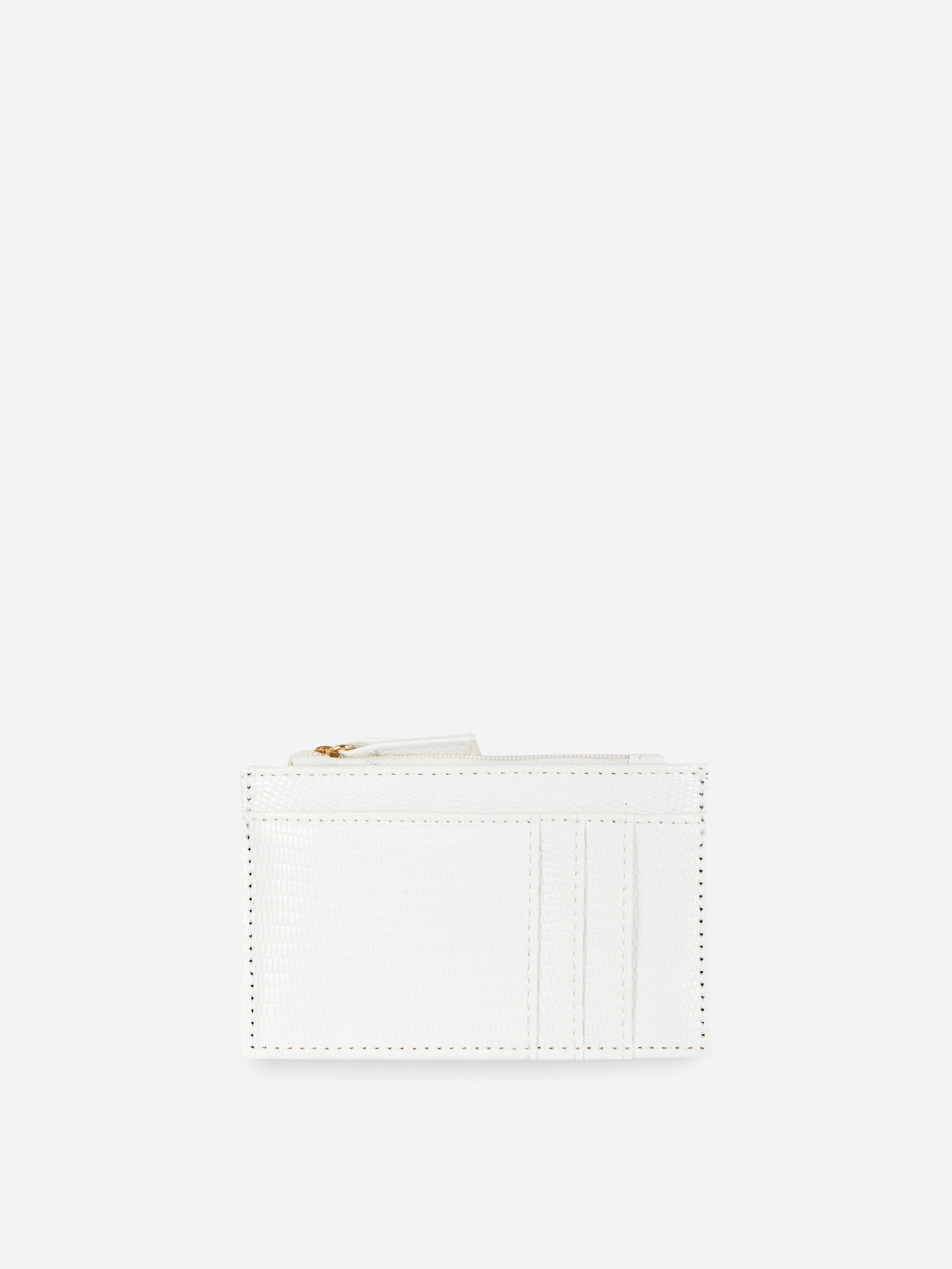 Porta-cartões textura estilo cobra Branco