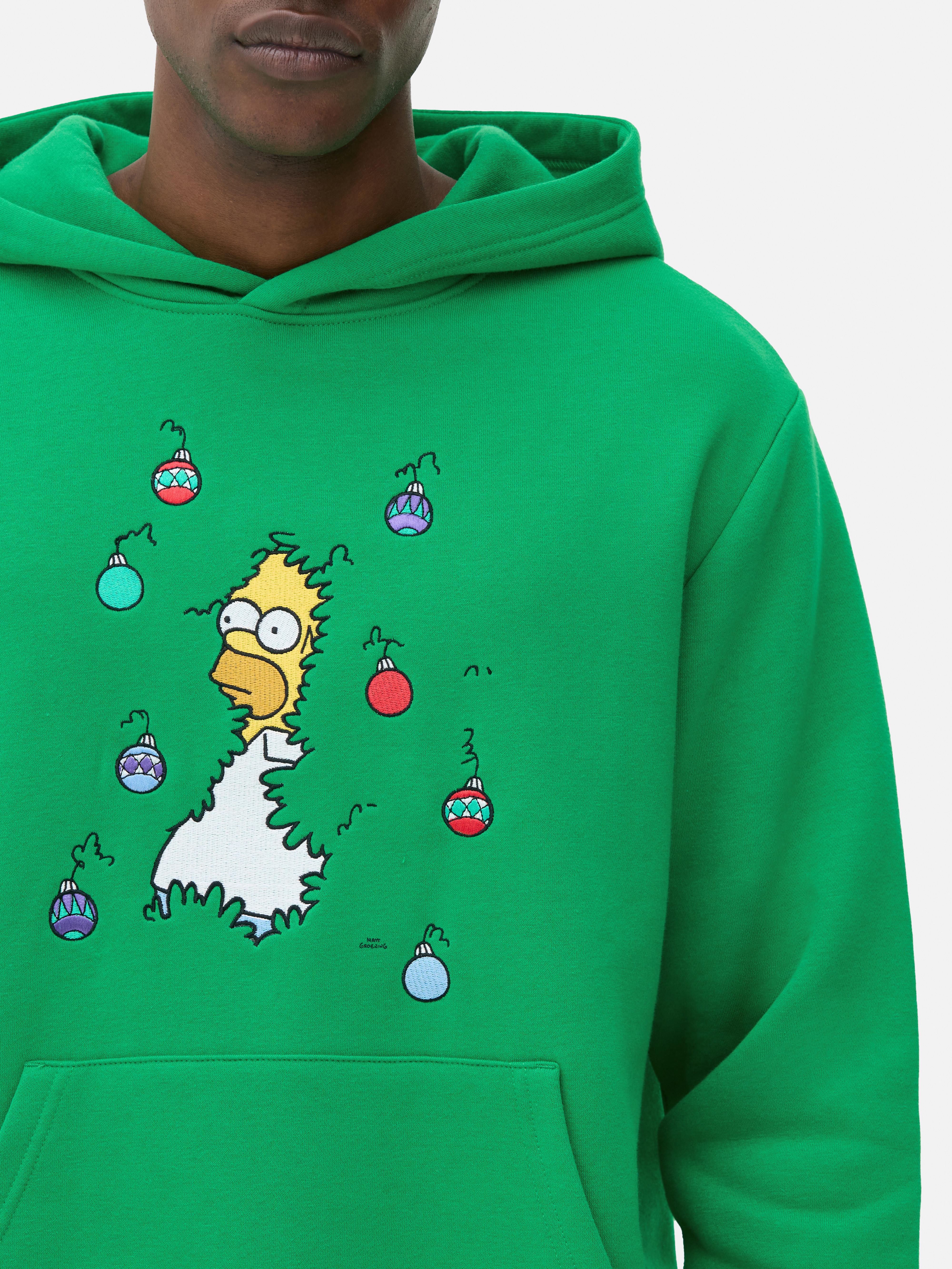 Mens Green The Simpsons Festive Homer Hoodie Primark