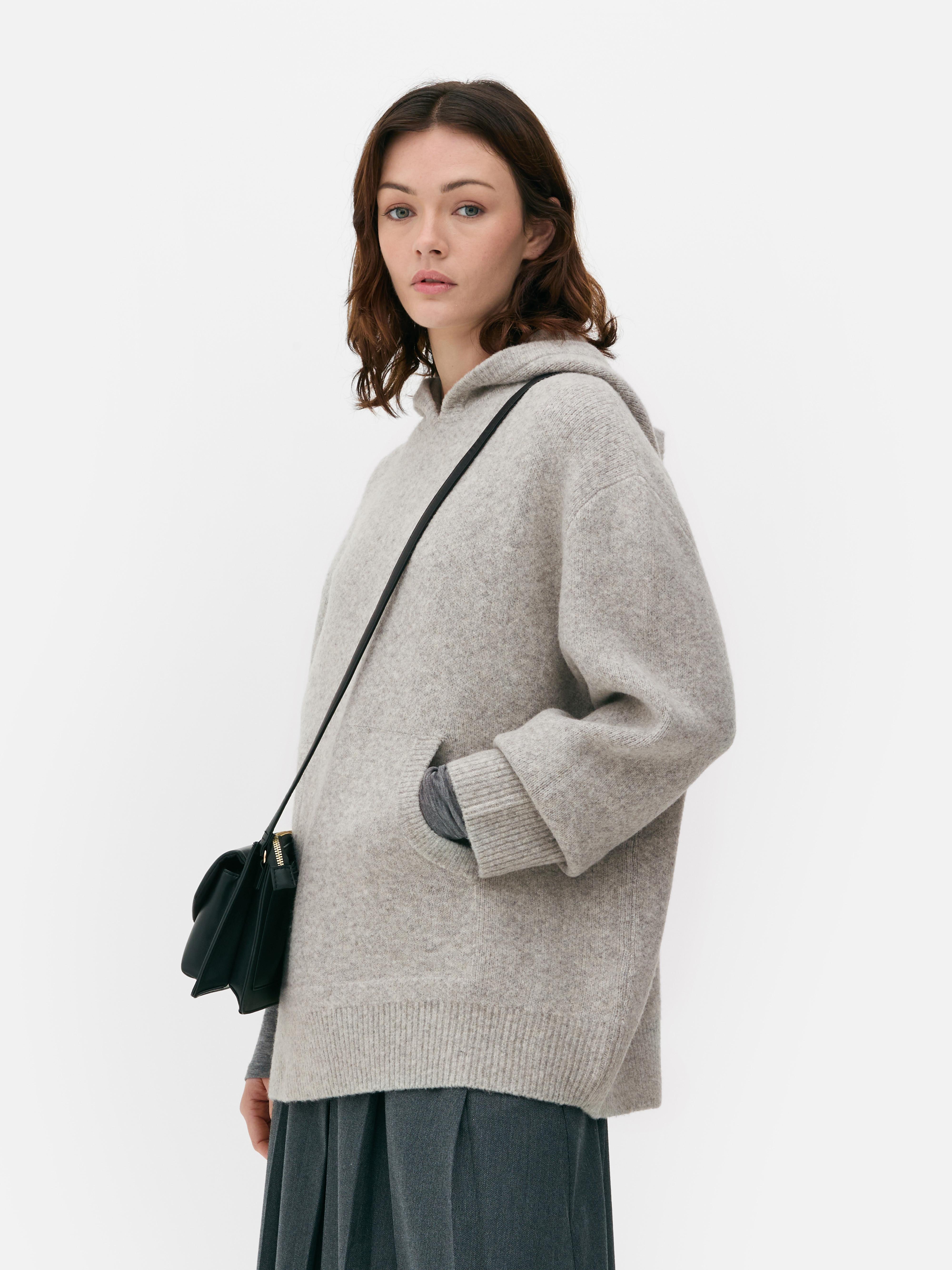 Women s Grey Essential Knitted Hoodie Penneys