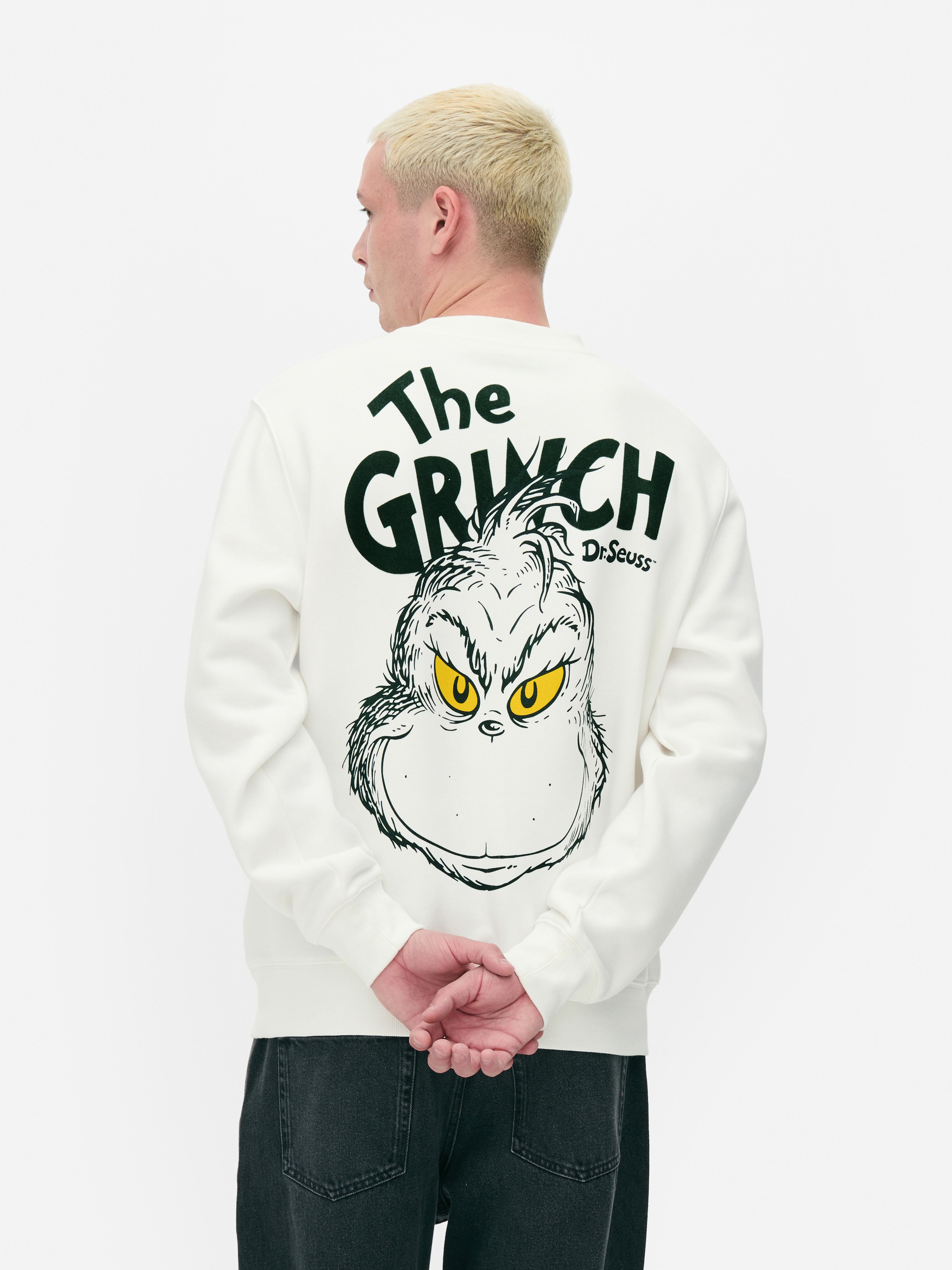 Men s Ivory The Grinch Logo Sweatshirt Primark