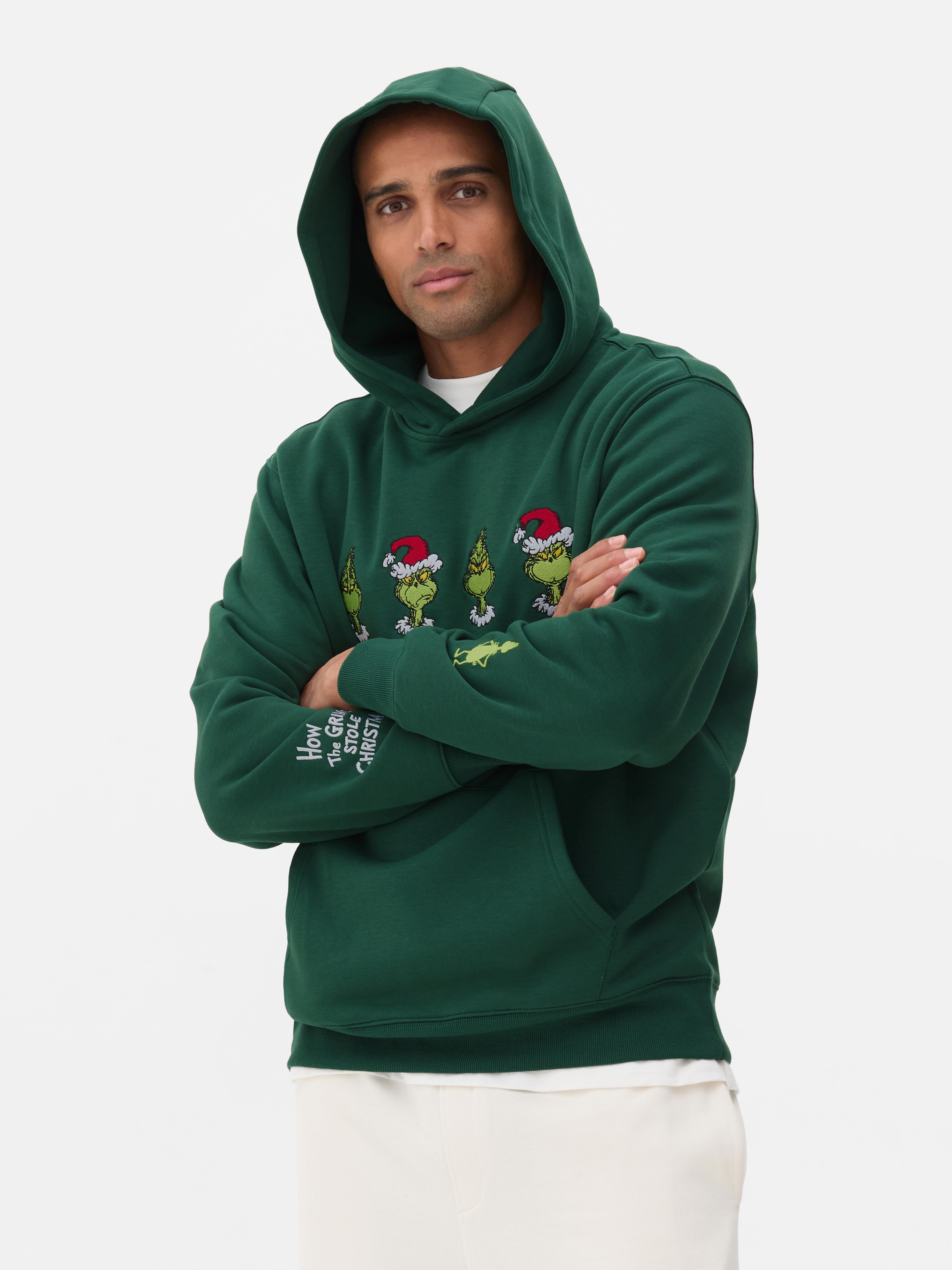 Mens Dark Green The Grinch Graphic Hoodie Primark