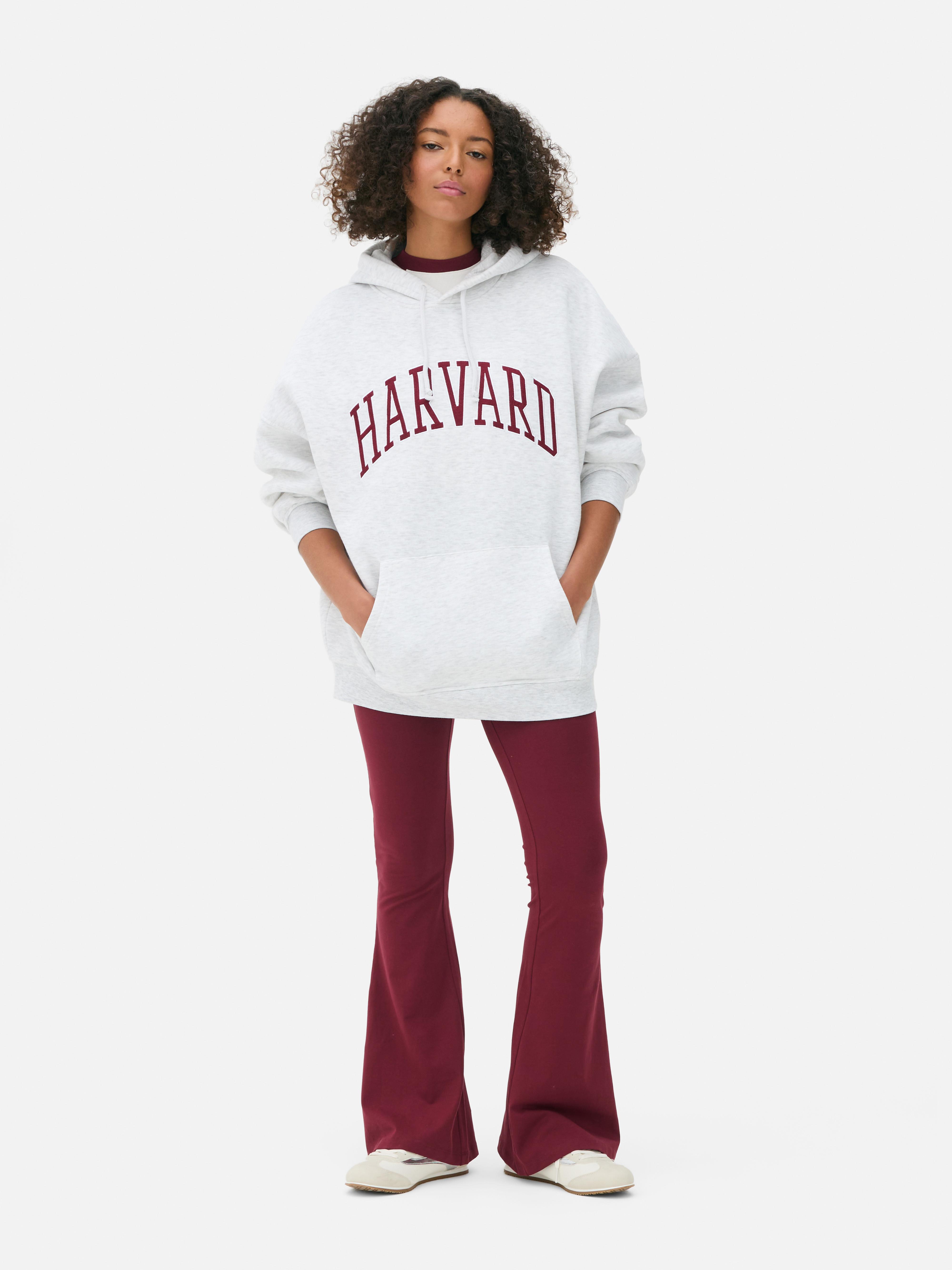 Women s Gray Harvard Embroidered Hoodie Primark