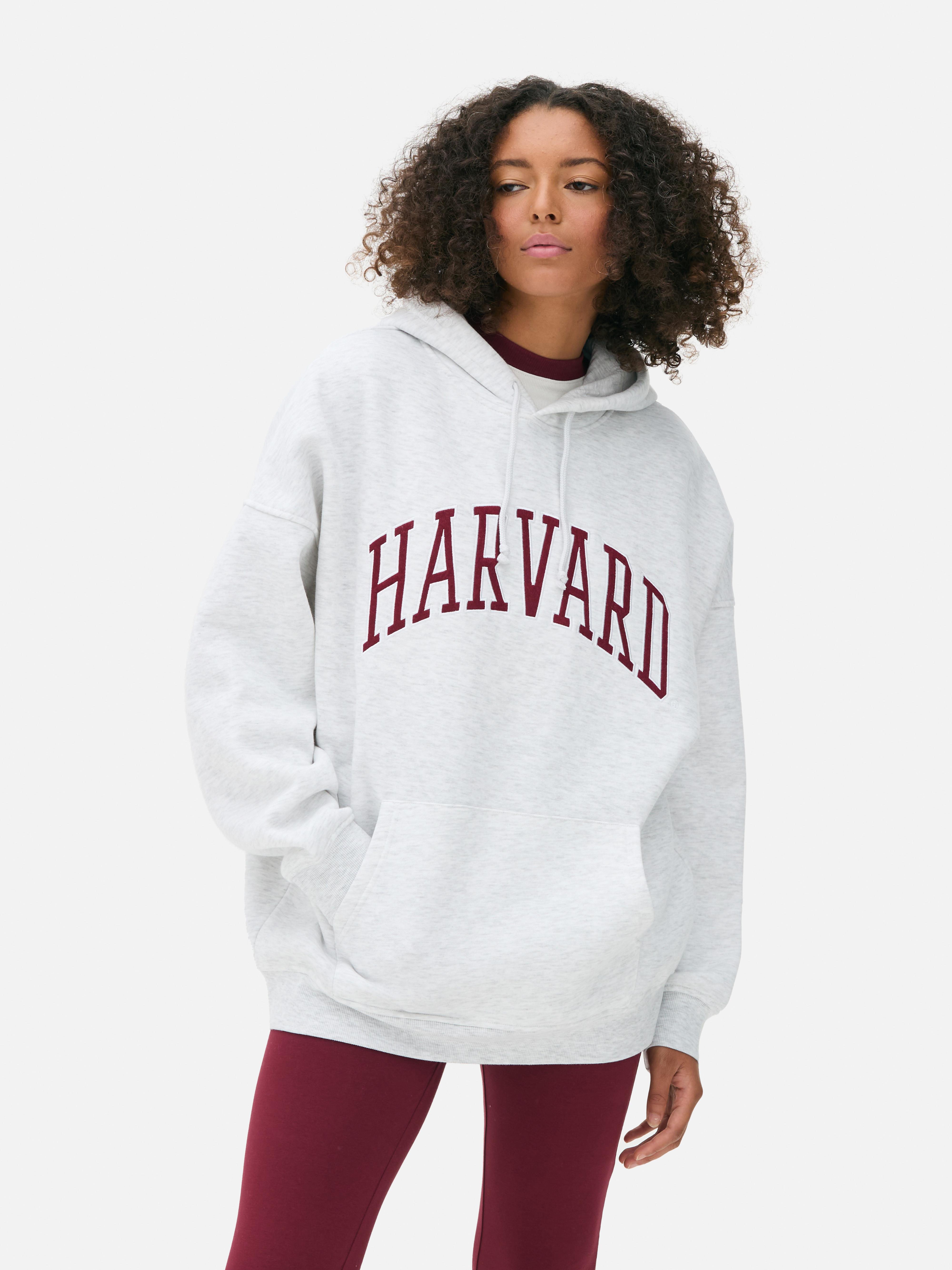 Women s Gray Harvard Embroidered Hoodie Primark