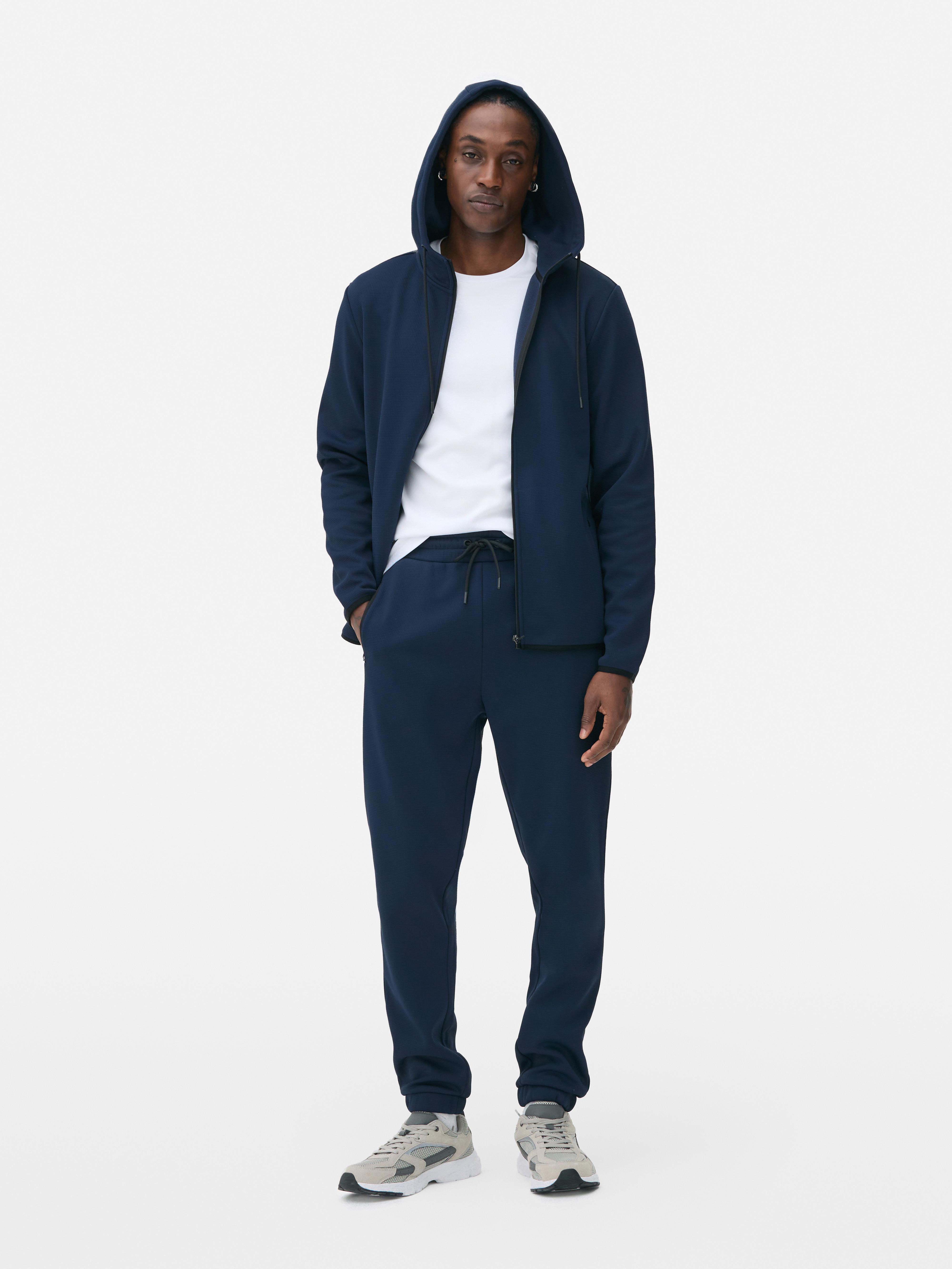 Navy blue fleece joggers sale