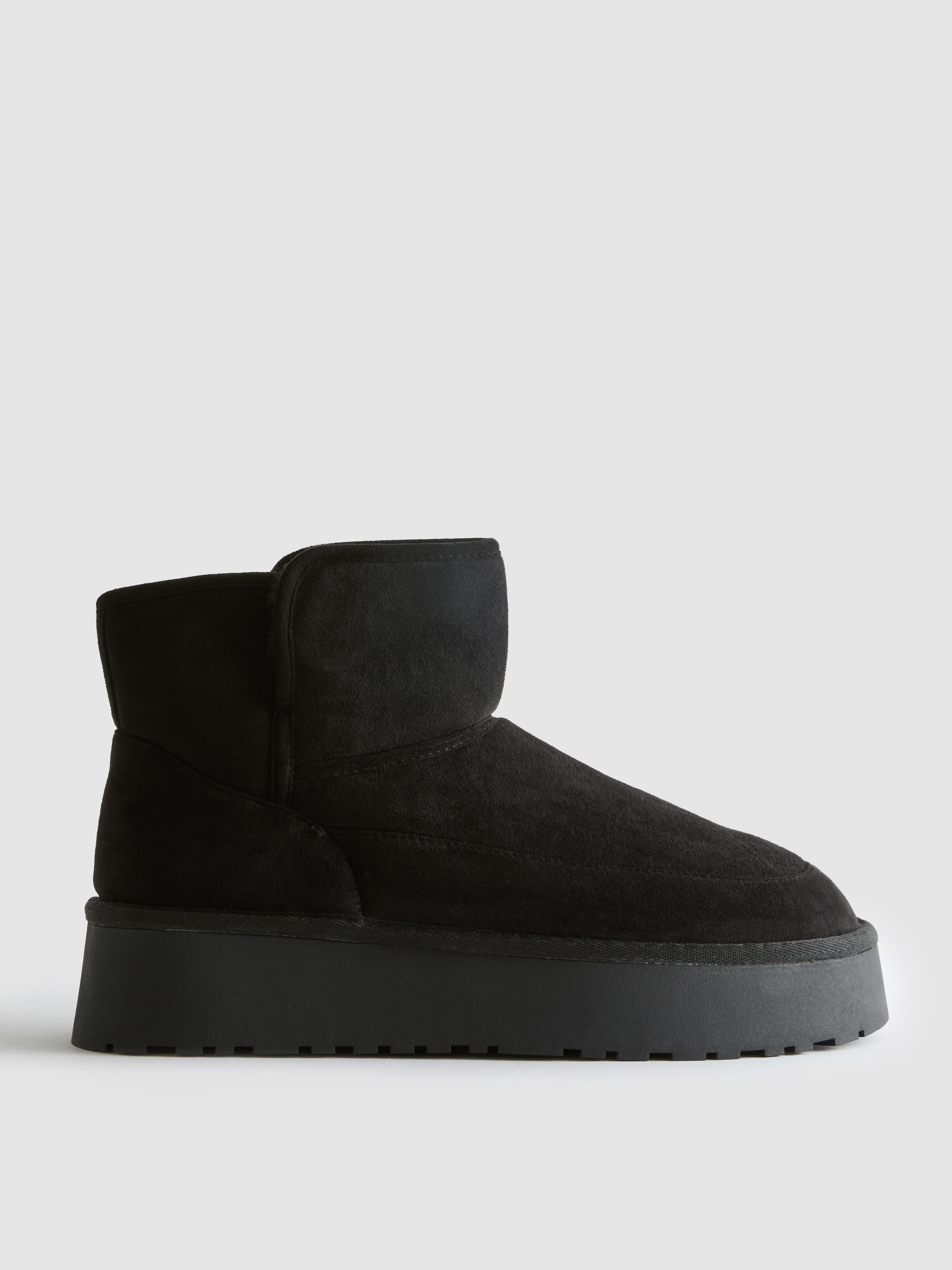 Faux Suede Platform Boots