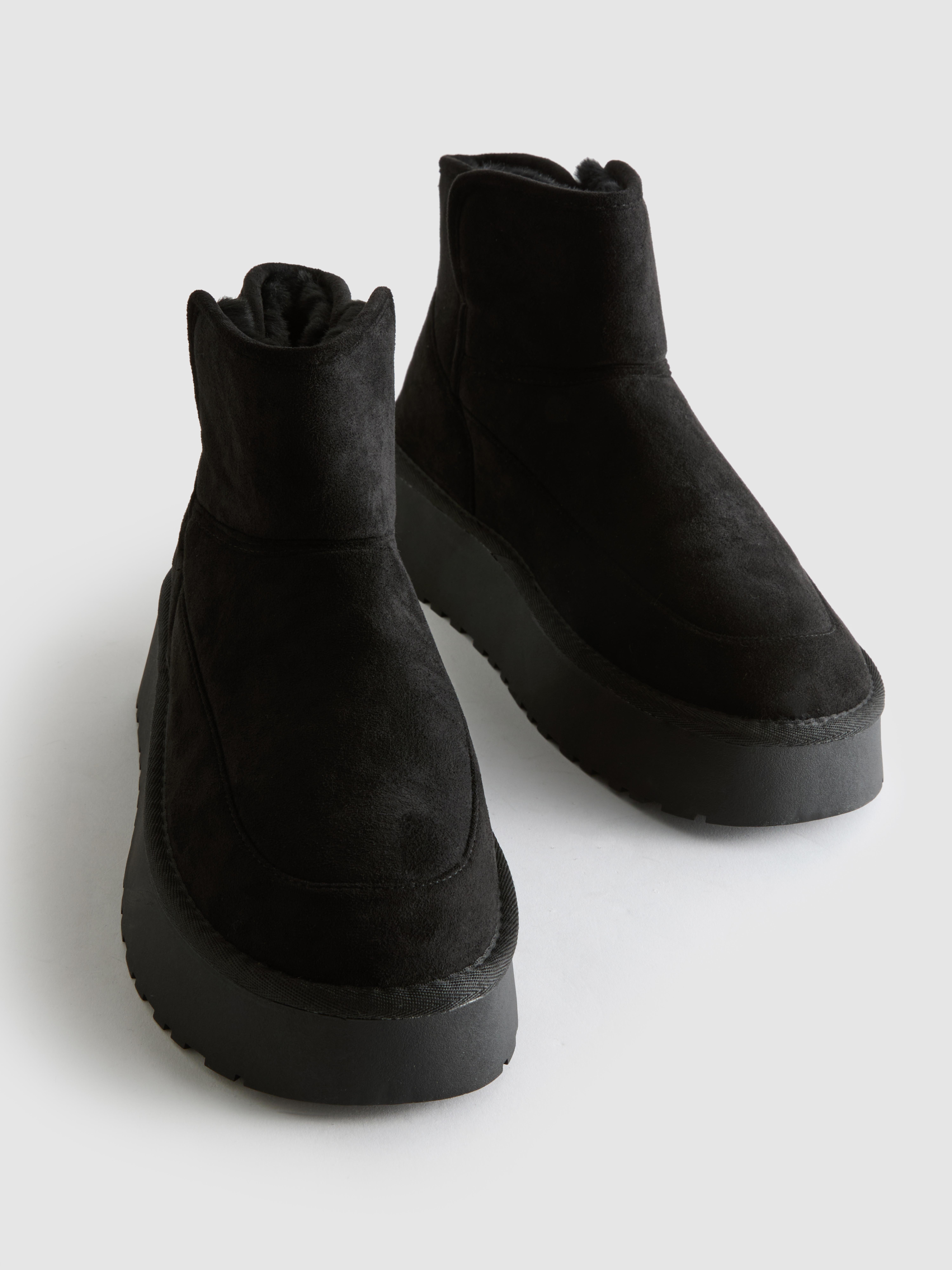 Faux Suede Platform Boots
