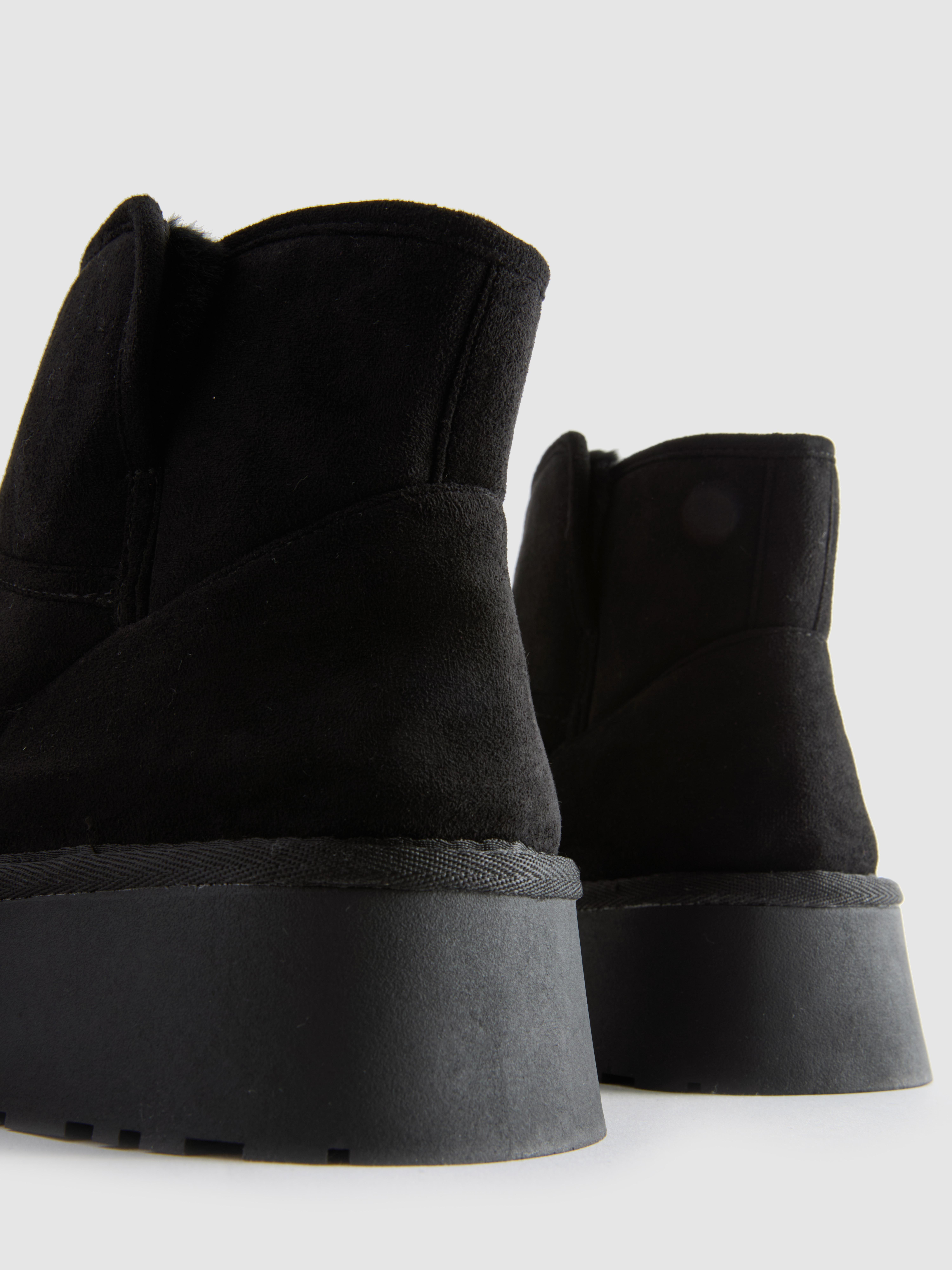 Faux Suede Platform Boots