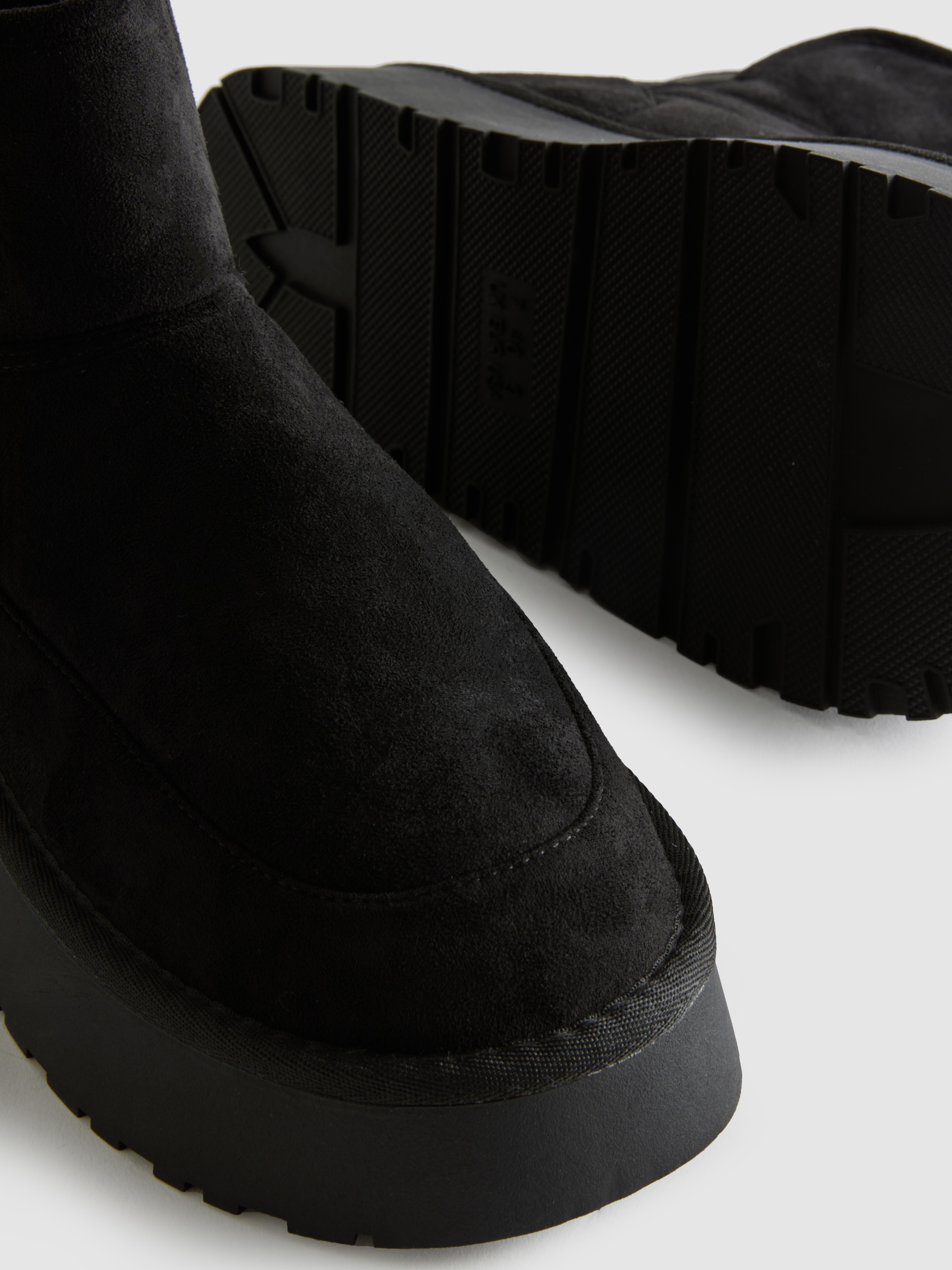 Faux Suede Platform Boots