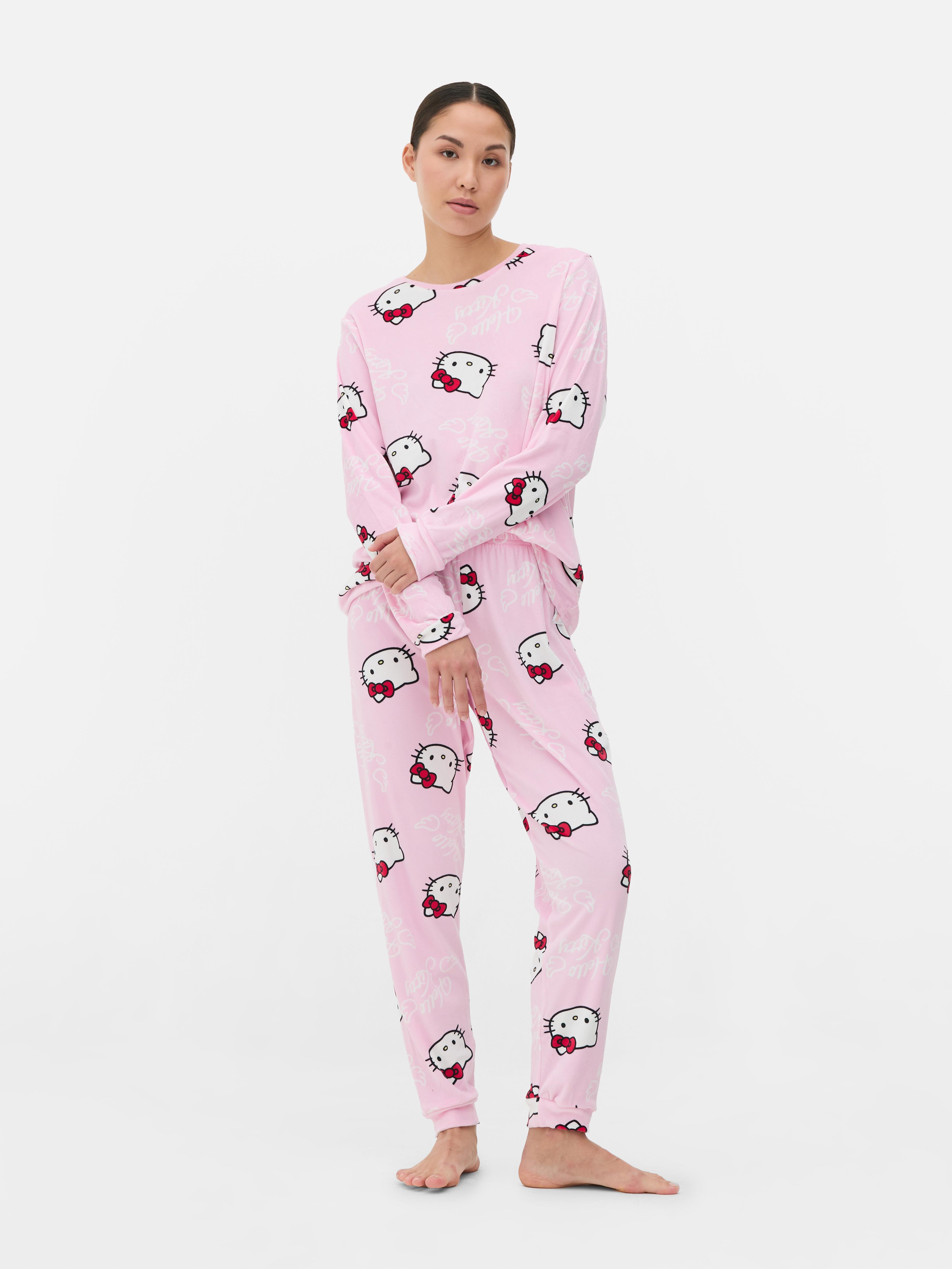 Womens Pink Hello Kitty Velour Pyjamas Primark