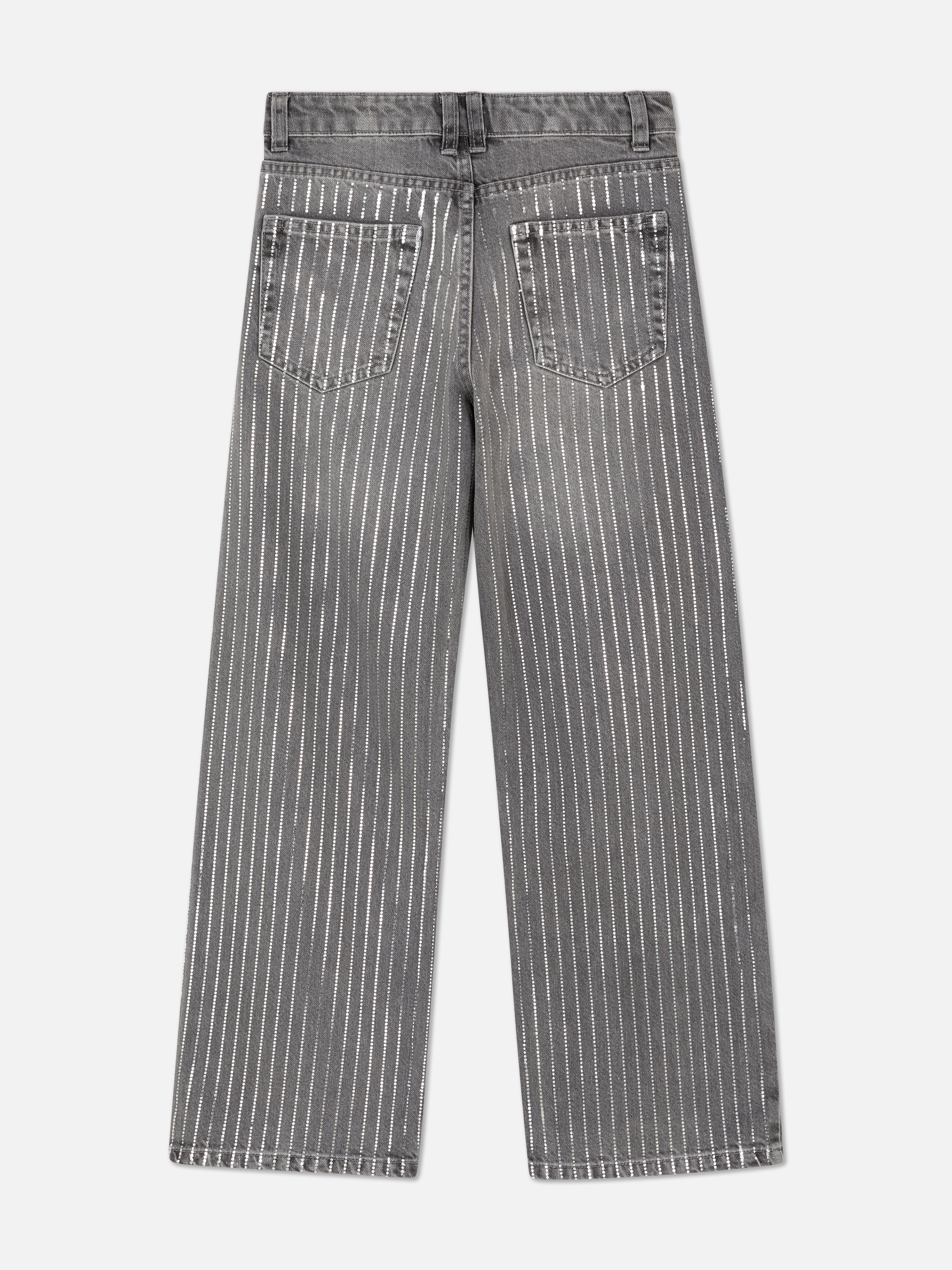Grey striped jeans clearance