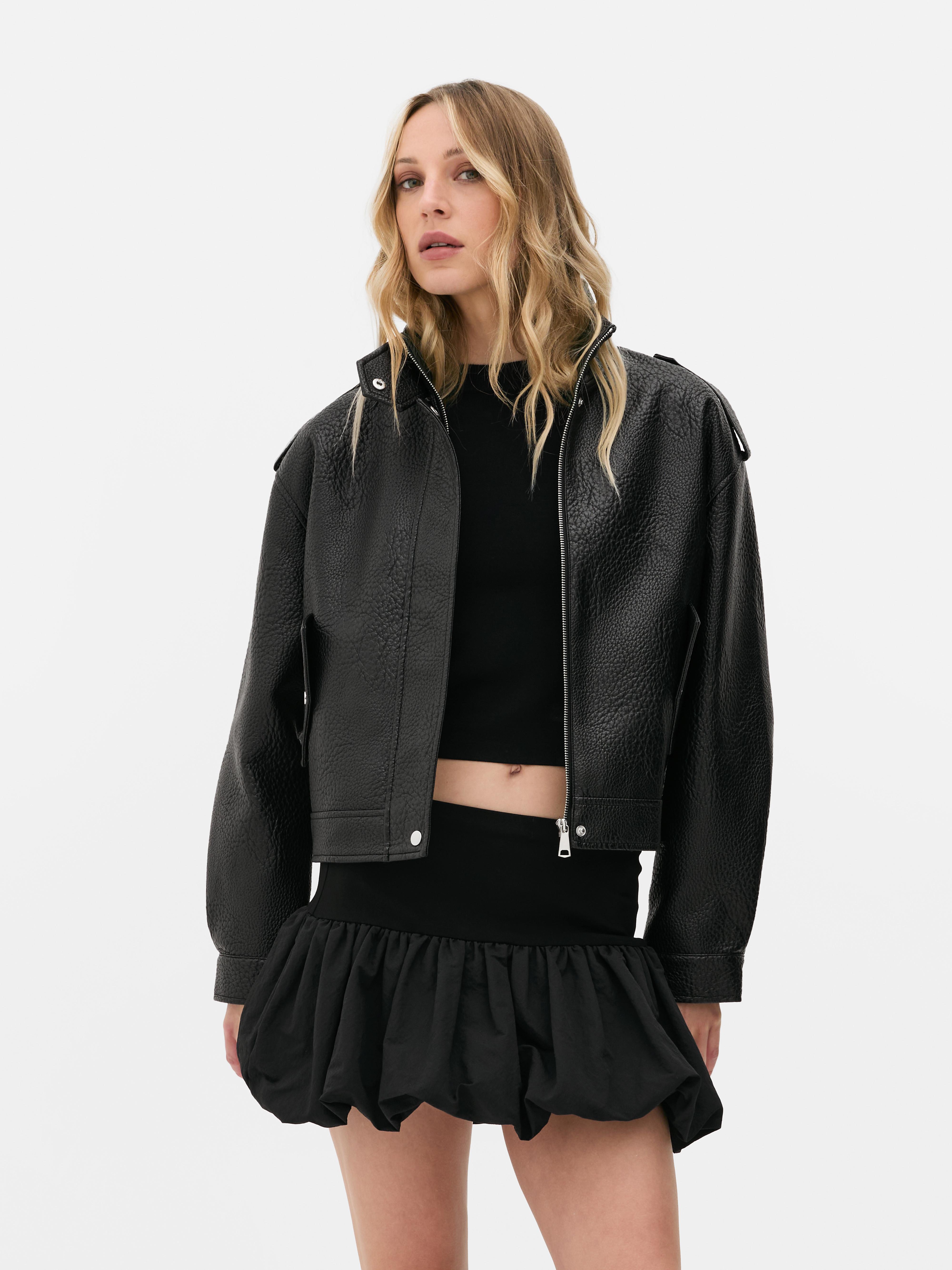 Primark black leather jacket online