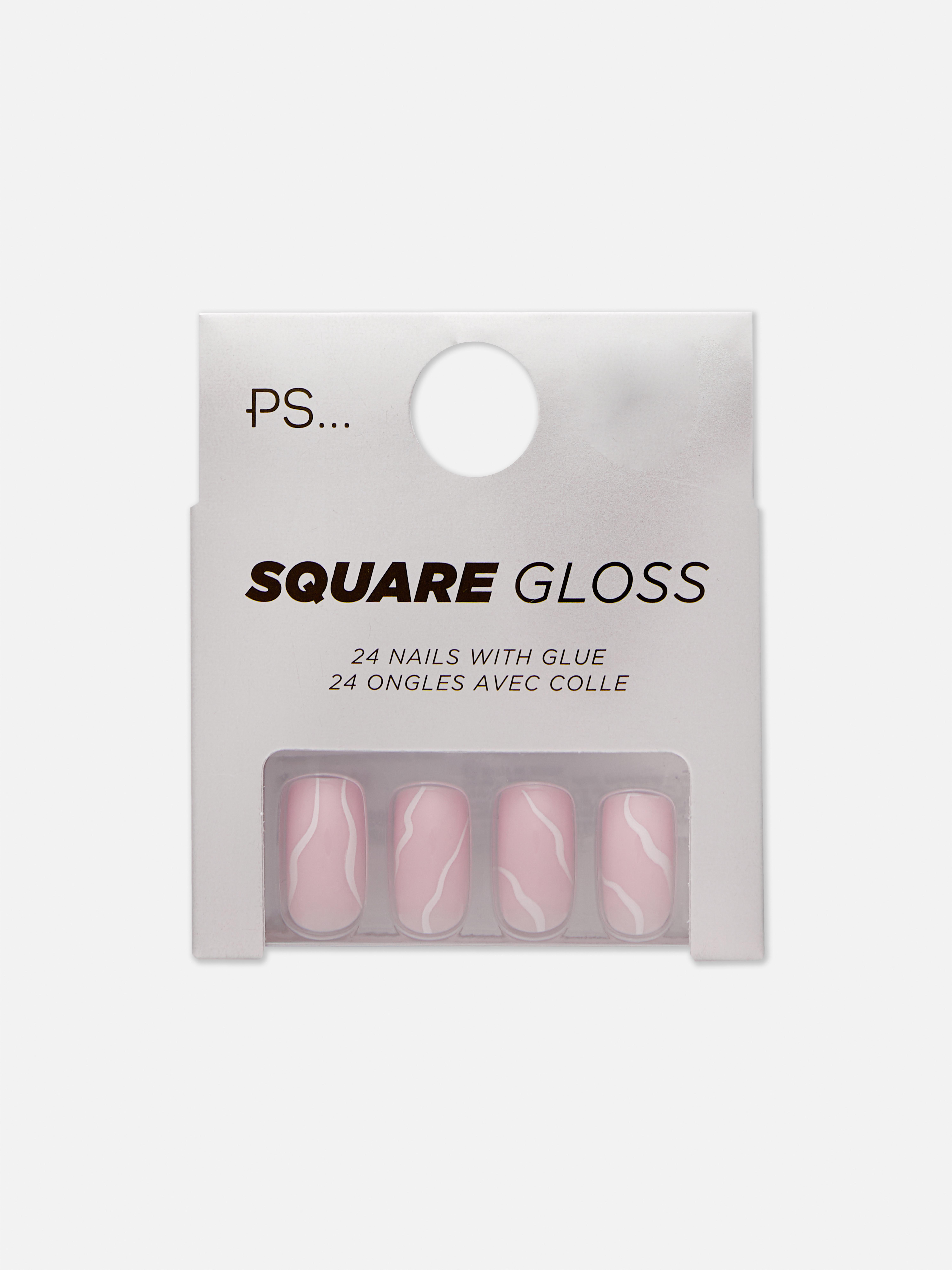 PS... Square Gloss Swirled Faux Nails