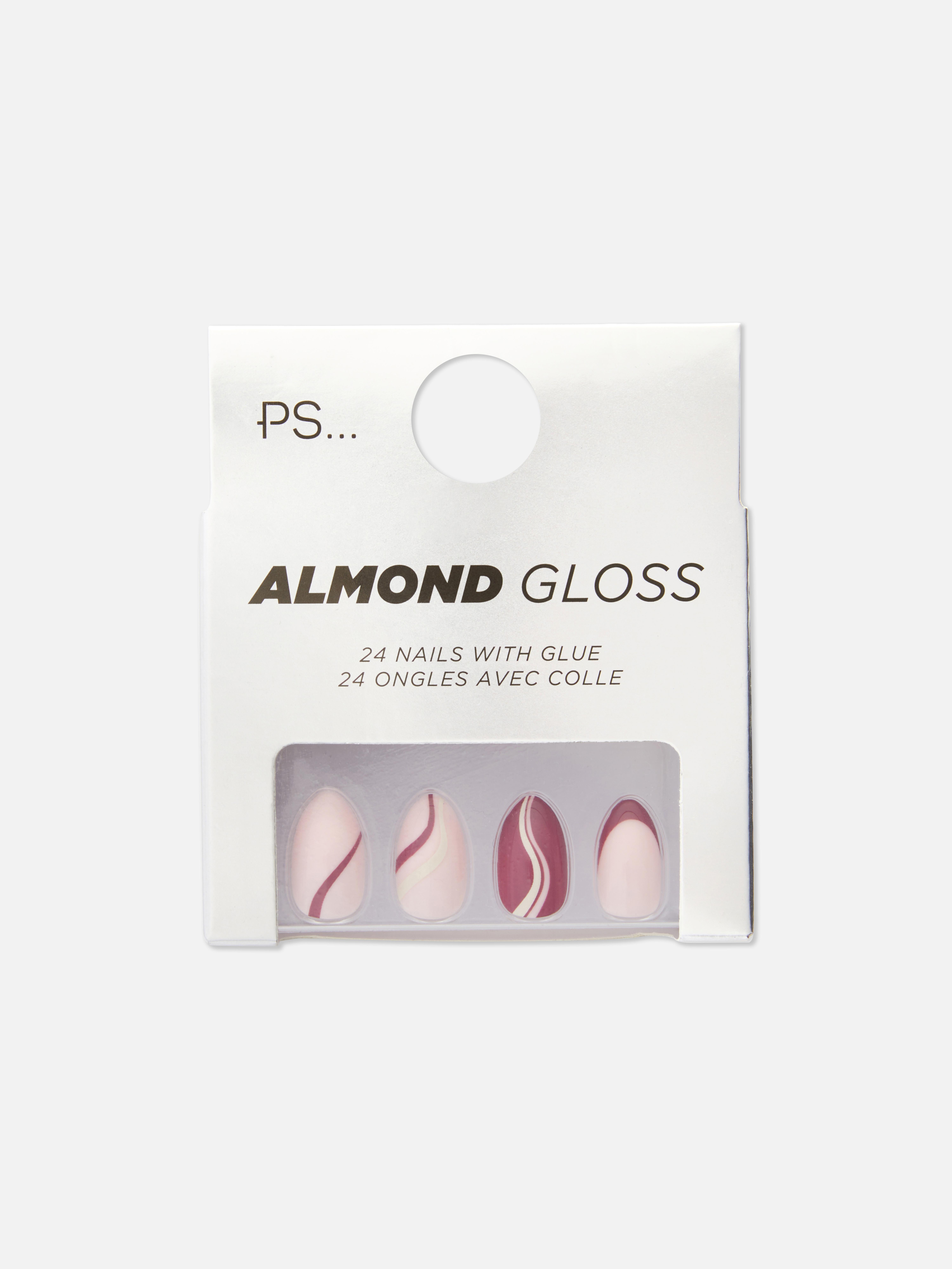 PS... Swirled Almond Gloss Faux Nails