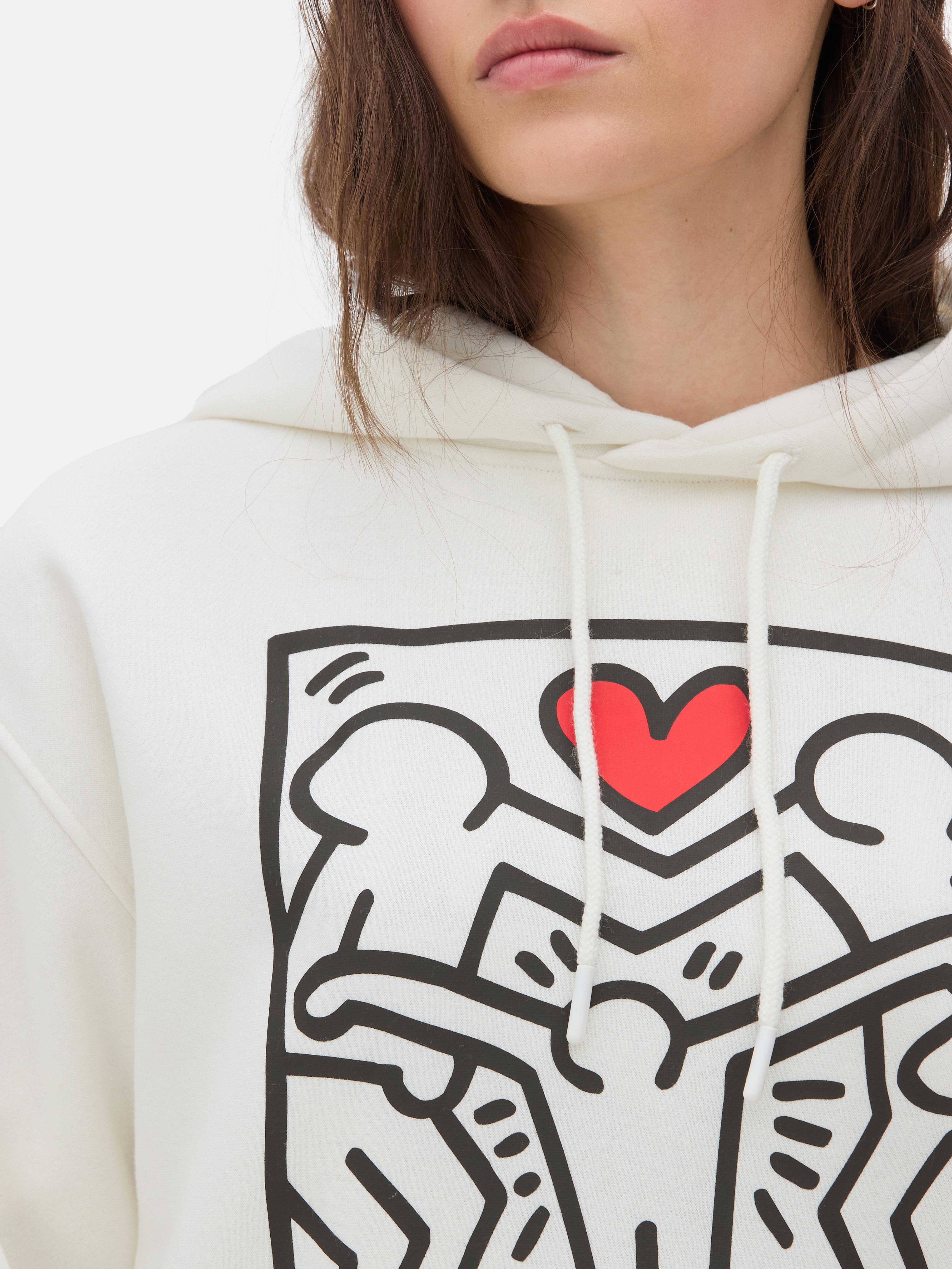 Keith Haring Cozy White Unity Hooded Sweatshirt Hoodie selling