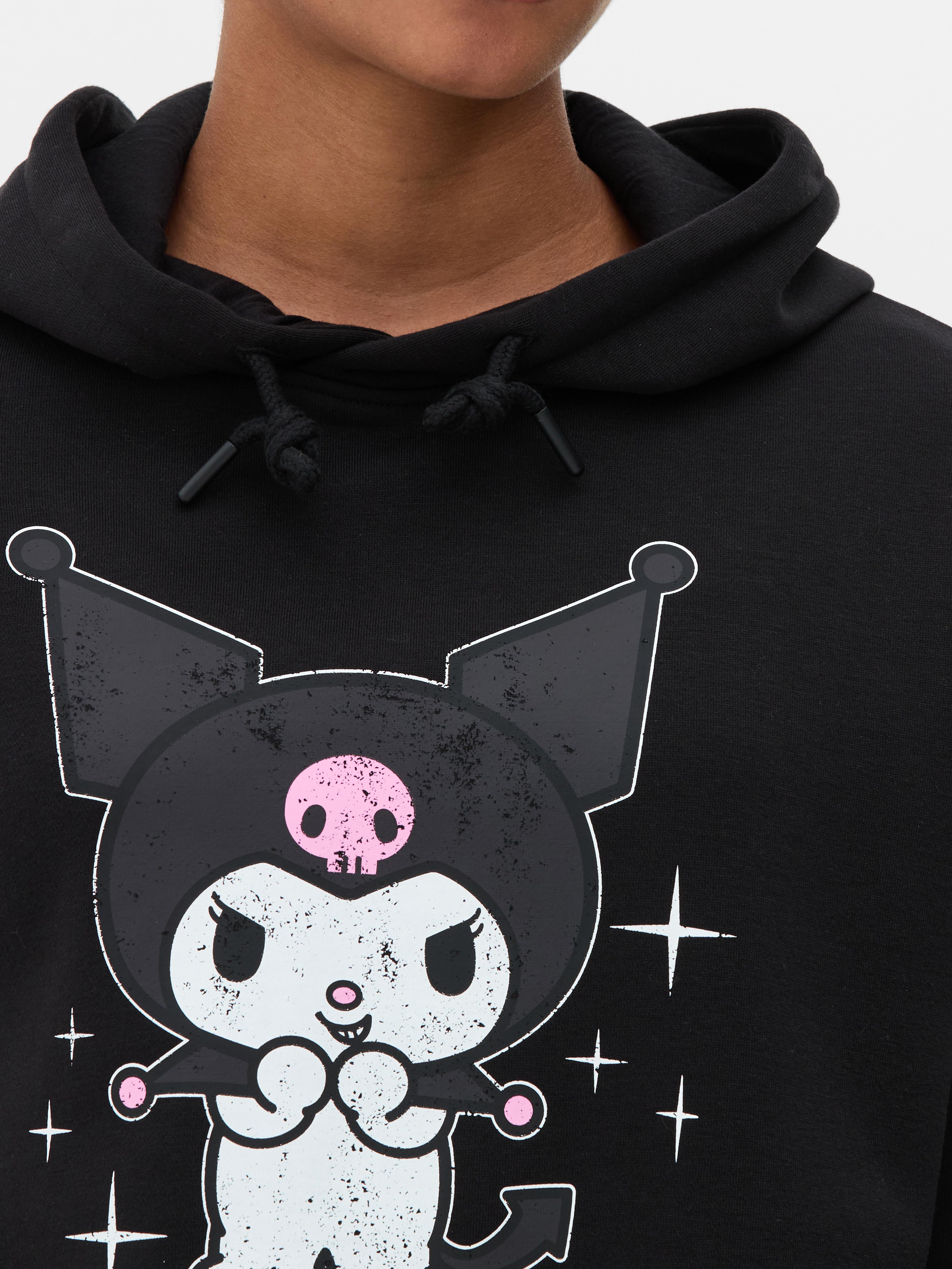 Womens Black Hello Kitty Kuromi Print Hoodie Primark