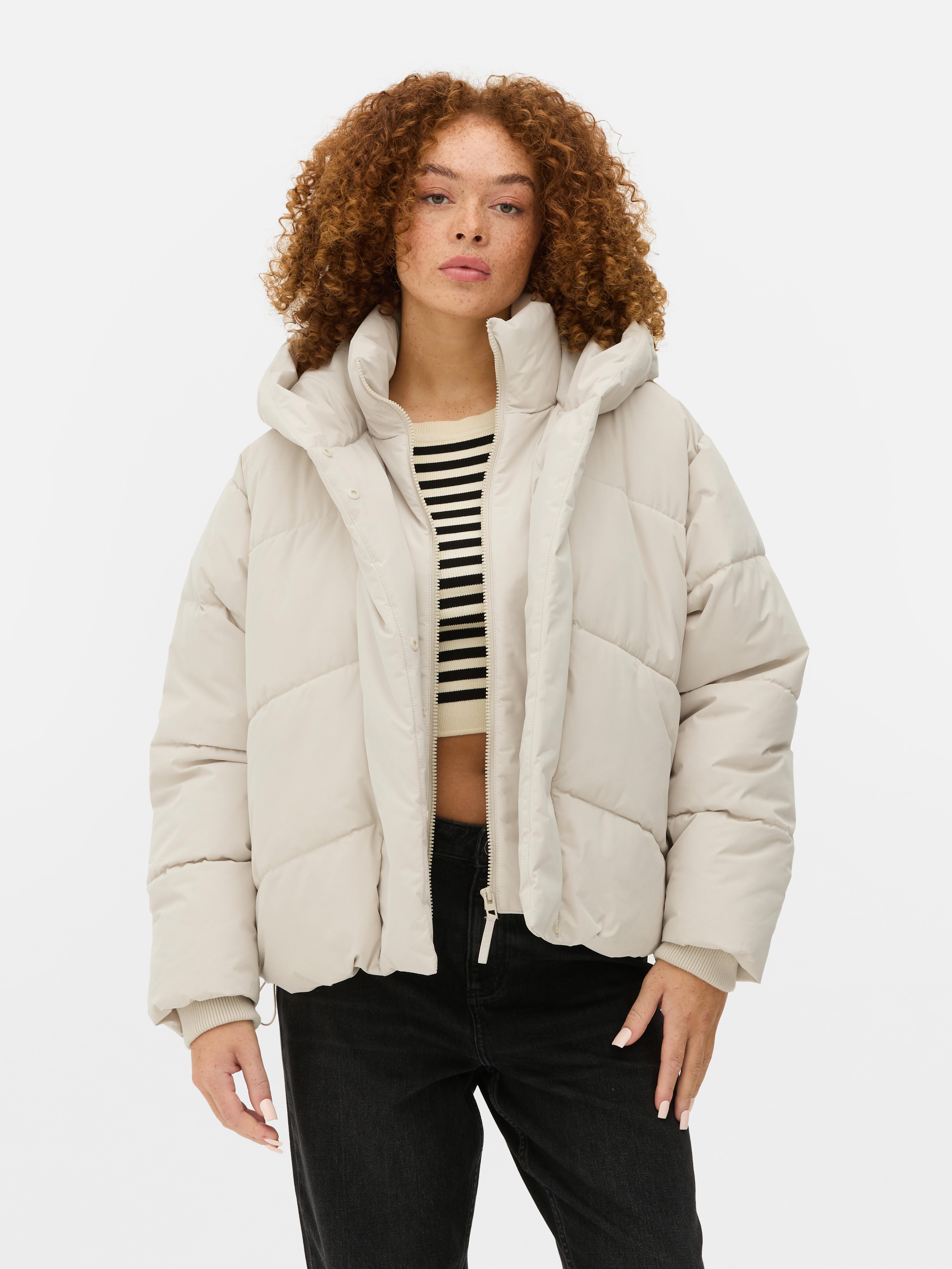 Womens Ecru Double Layered Puffer Jacket Primark