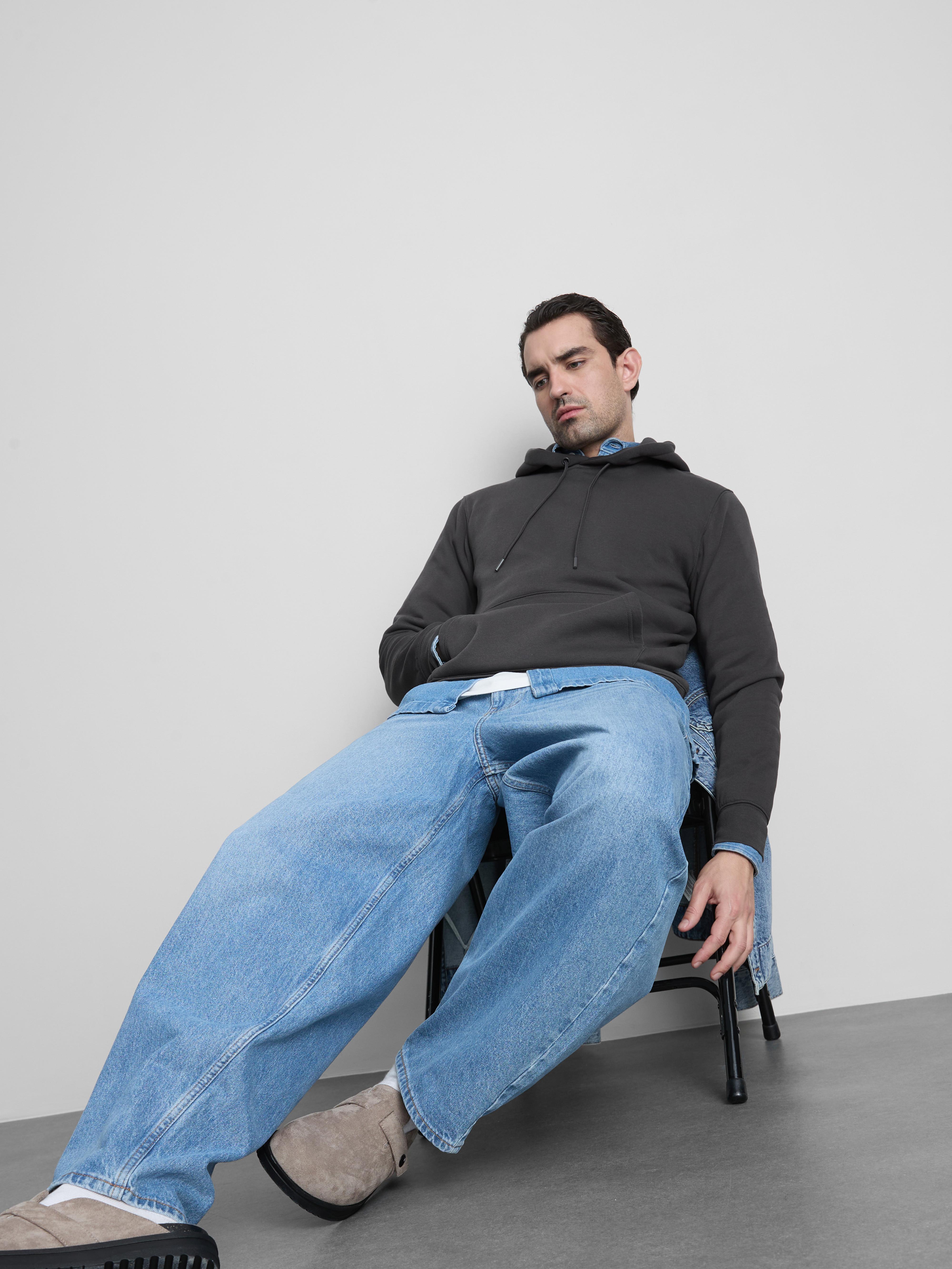 Men's Charcoal Drawstring Hoodie