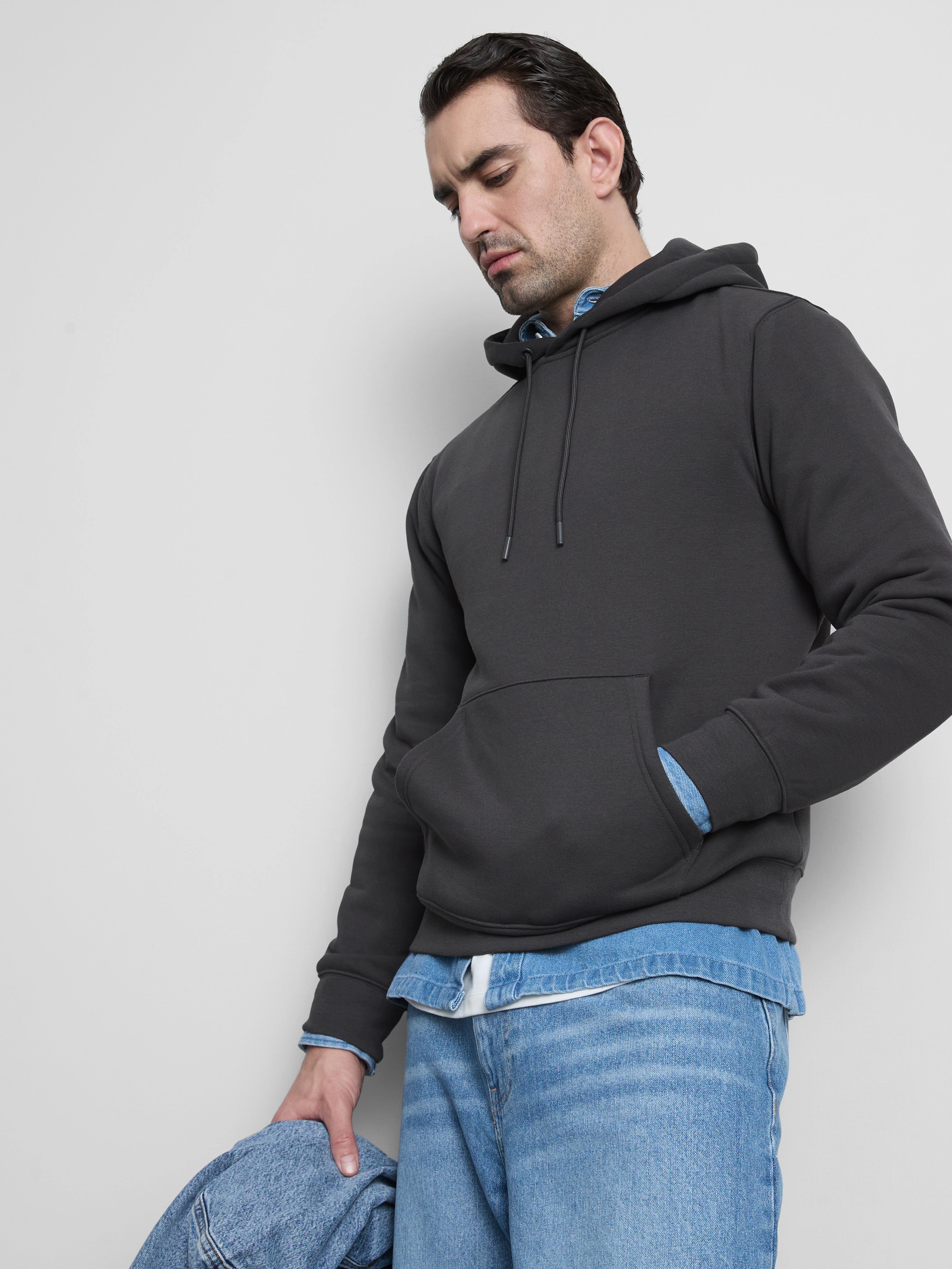 Men's Charcoal Drawstring Hoodie